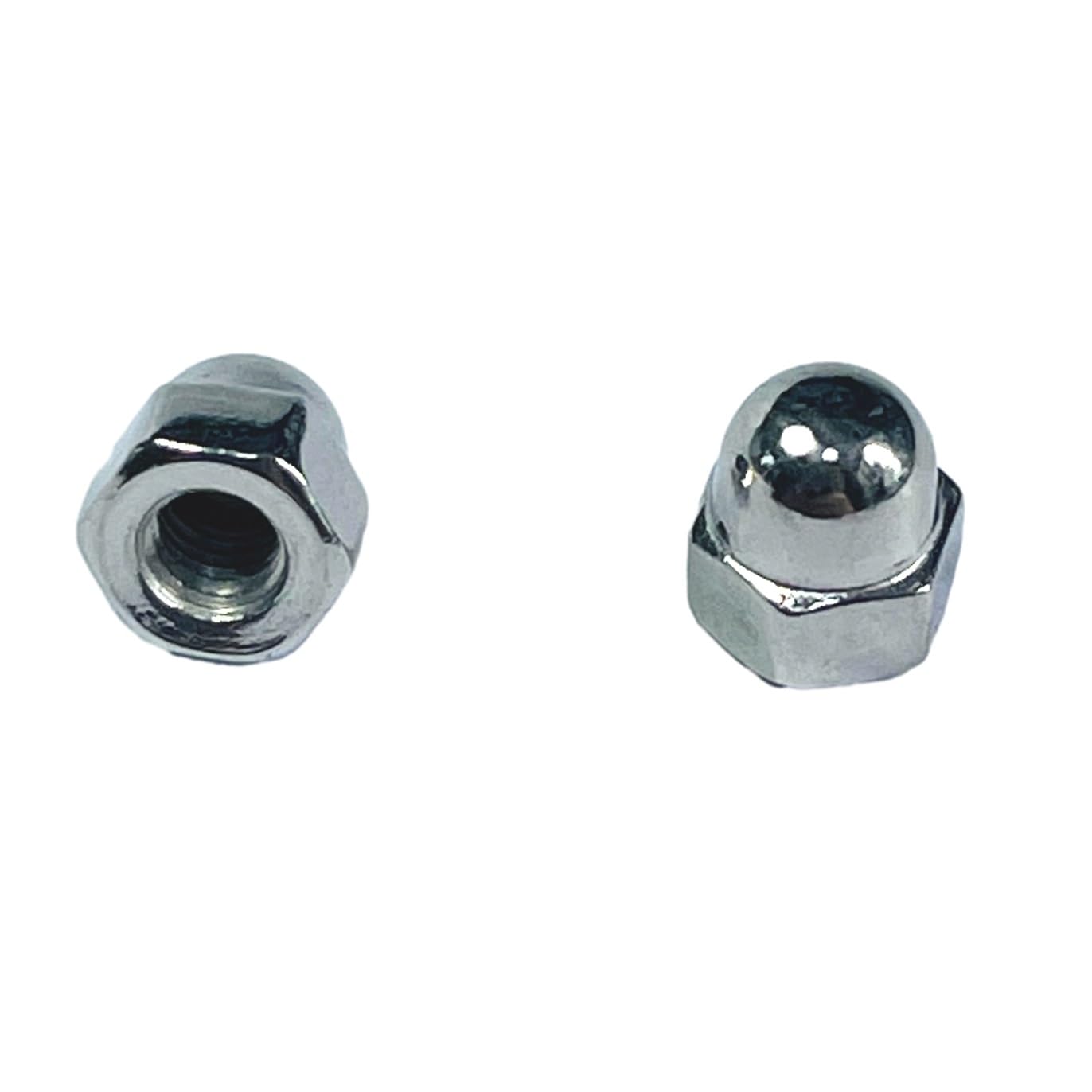 100pcs M4-0.7 Acorn Cap Nuts, 304 Stainless Steel Dome Head Hex Nuts with Bright Finish - 18-8 Grade Hardware Fasteners for Furniture, Automotive & DIY Projects - Includes Open End Wrench for Easy Installation