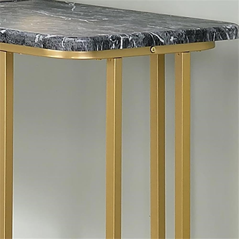Modern Black and Gold Metal Console Table - BOWERY HILL Contemporary Entryway Sofa Table for Living Room, Hallway & Office Decor