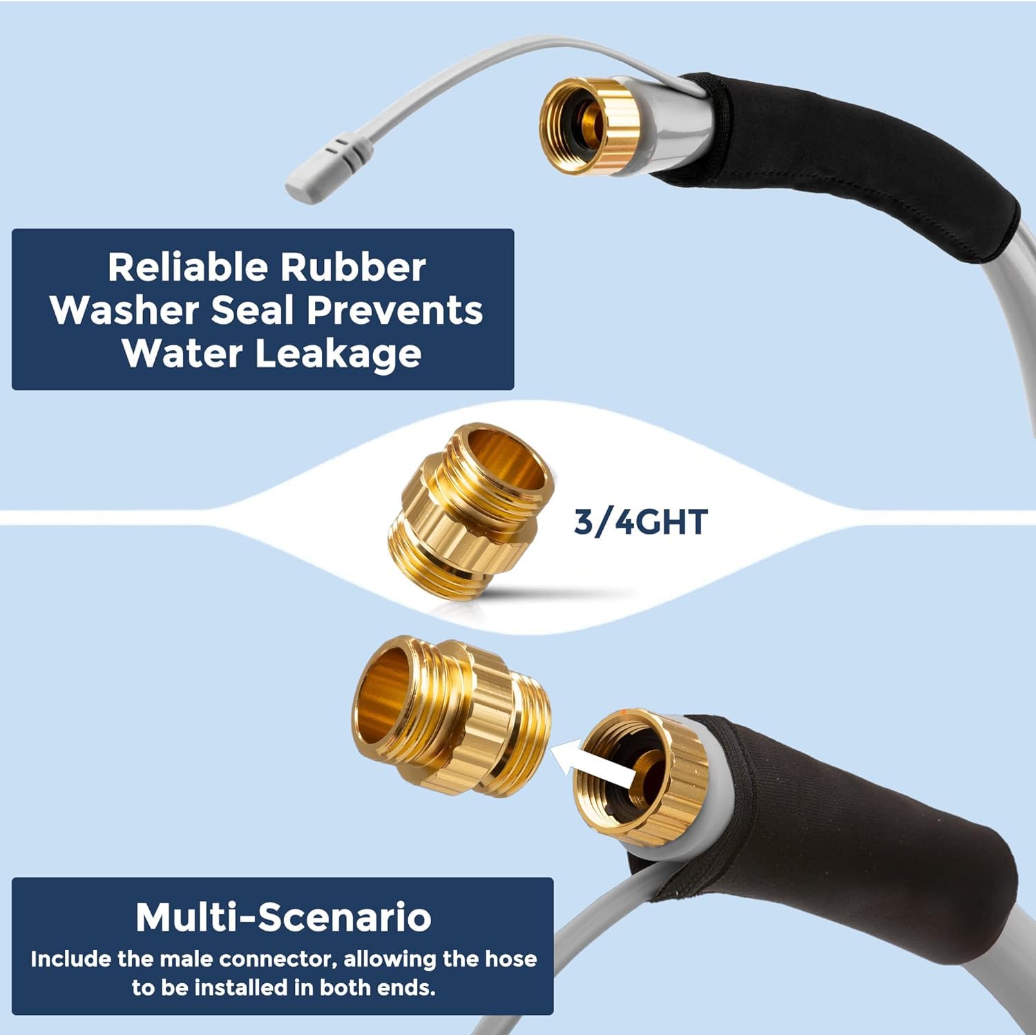 Giraffe Tools 25FT Heated RV Drinking Water Hose -40℉, BPA Free for Camping & Cleaning