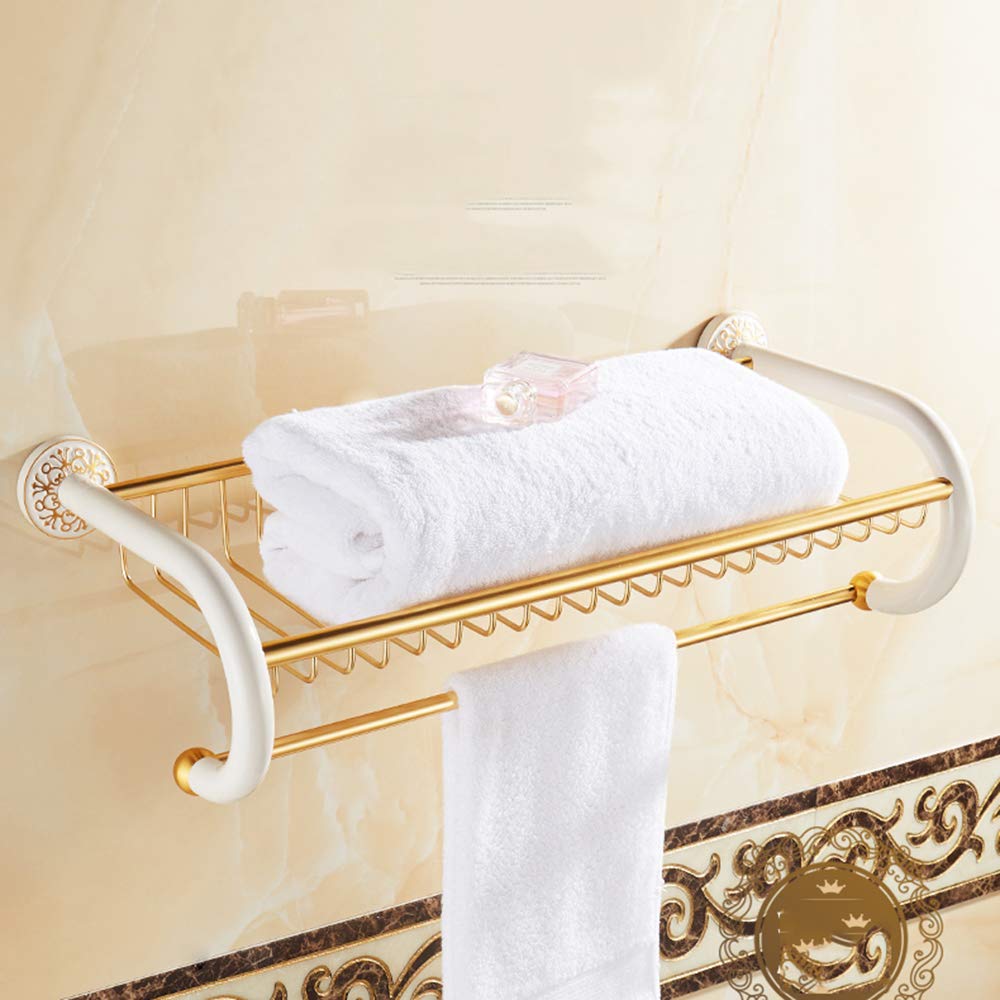 European Golden Bathroom Shelf Set - Wall Hanging Storage for Bath Essentials