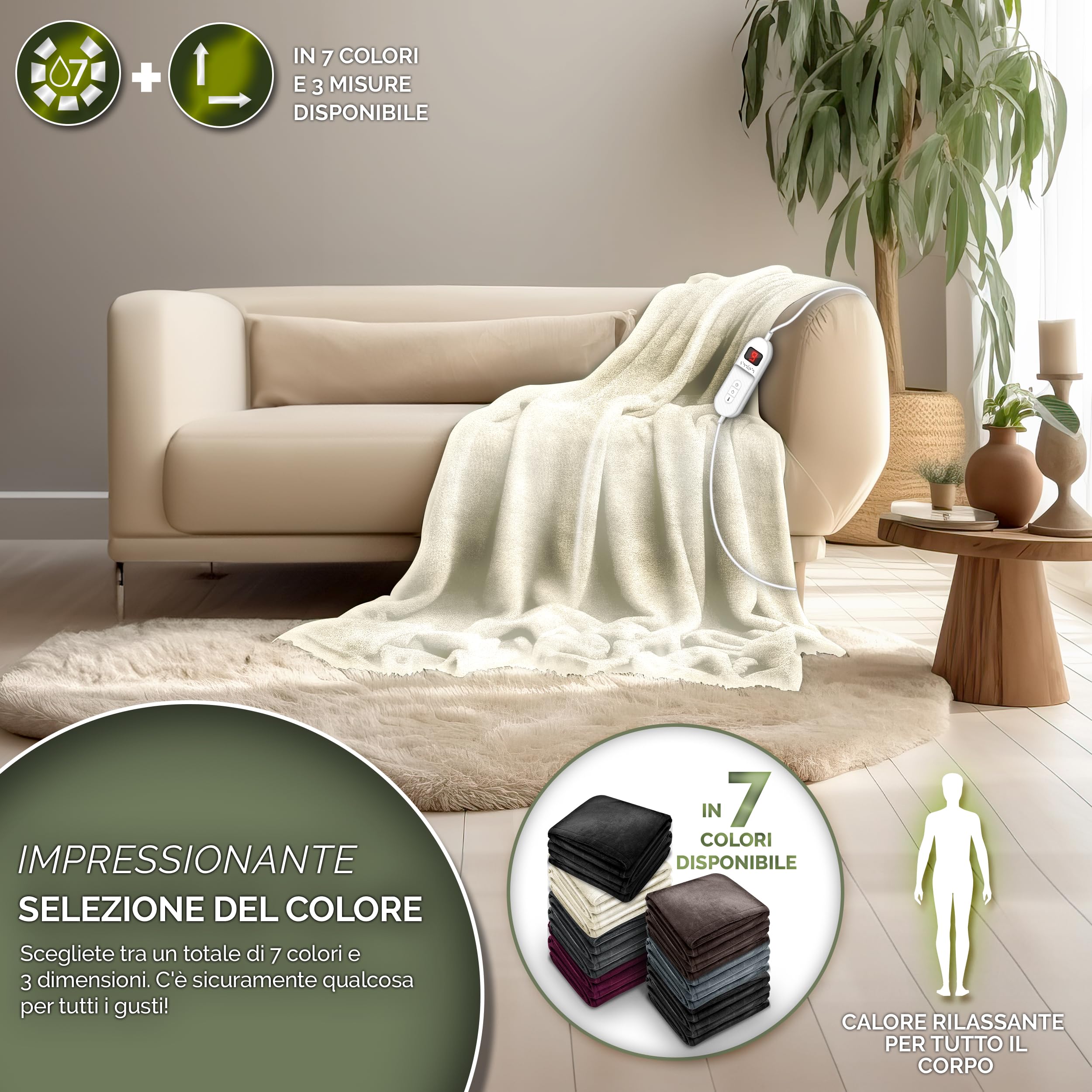 Sinnlein® Electric Under Blanket 160x120cm | Heated Mattress Cover with Auto Shut-Off | Thermal Mattress Protector | Adjustable Timer & 9 Heat Levels | Perfect for Winter Warmth & Cozy Nights