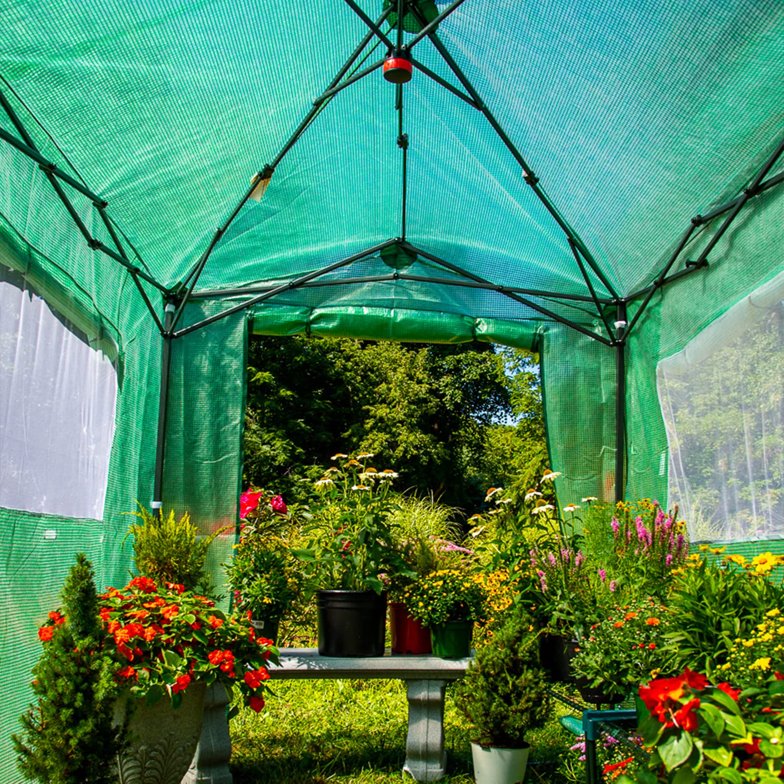EAGLE PEAK 8x6ft Portable Walk-in Greenhouse for Indoor & Outdoor Gardening - Pop-Up Plant Protection Tent with Zippered Doors & PE Cover - Perfect for Seed Starting, Plant Growing & Backyard Gardening