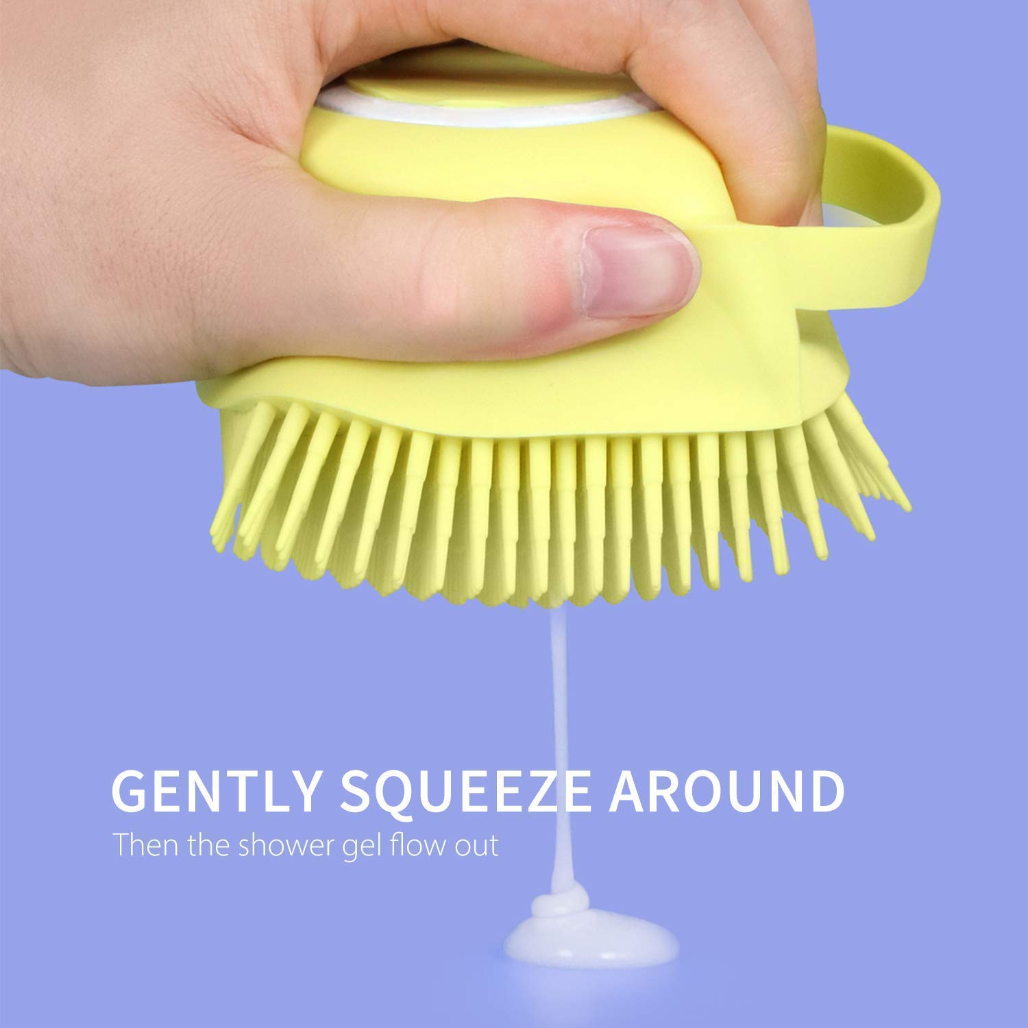 Silicone Body Brush with Shampoo Dispenser - Soft Massage for Shower & Bath