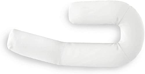 MedCline Therapeutic Full Length Body Pillow for Side Sleepers - Adjustable Shredded Memory Foam J-Shaped Pillow with Neck, Back & Hip Support - Removable Washable Cover (22