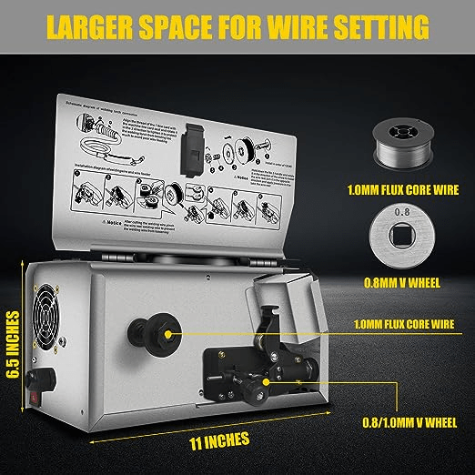 SSimder MIG 140S Gasless 2-in-1 MIG Welder Machine - 140 Amp Flux Core Wire Welder for Home DIY, Auto Repair & Metal Fabrication | Perfect for Beginners & Professionals
