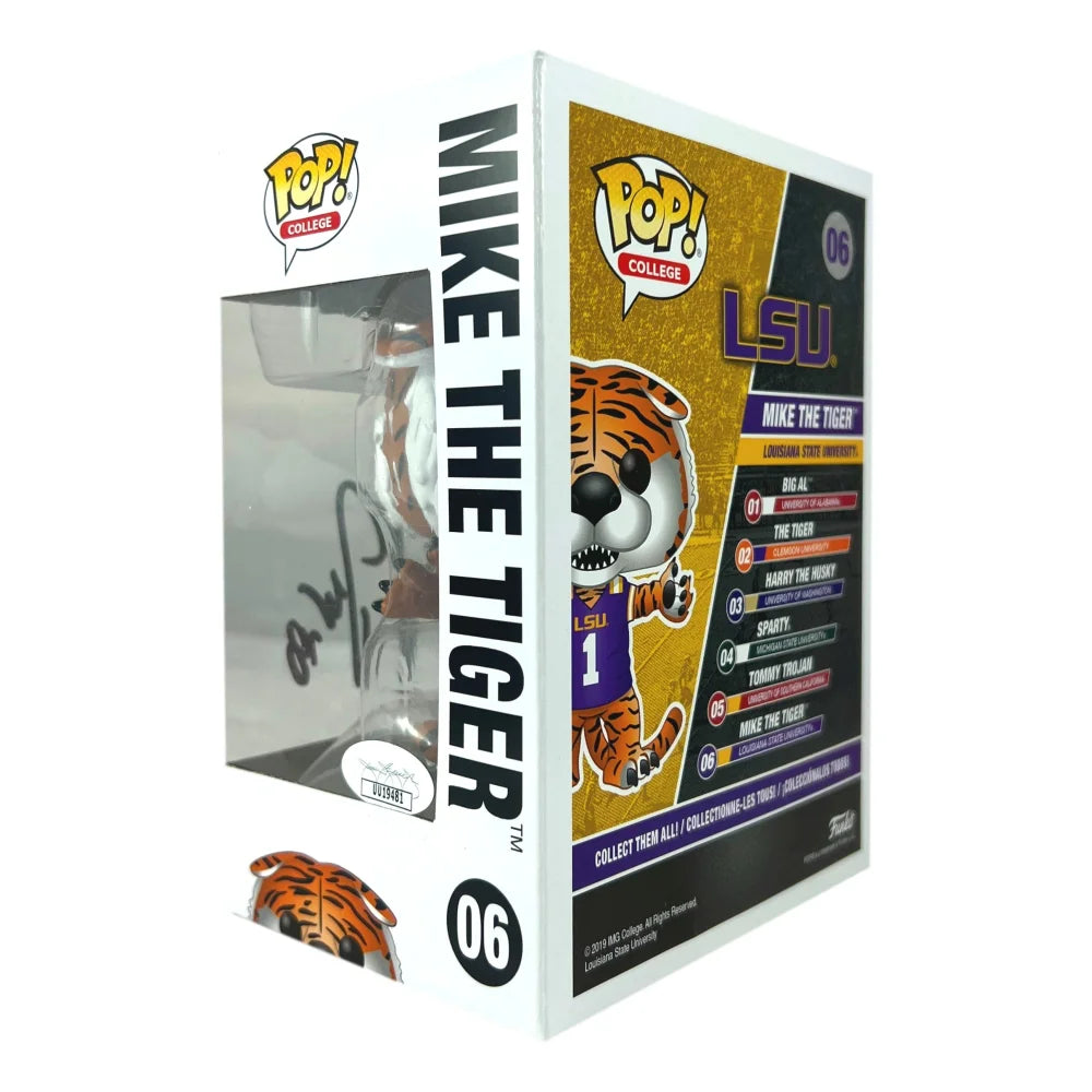 Justin Jefferson Signed LSU Mike the Tiger Funko Pop #06 with JSA COA - Authentic Collectible for Vikings Fans, Sports Memorabilia, and Home Decor