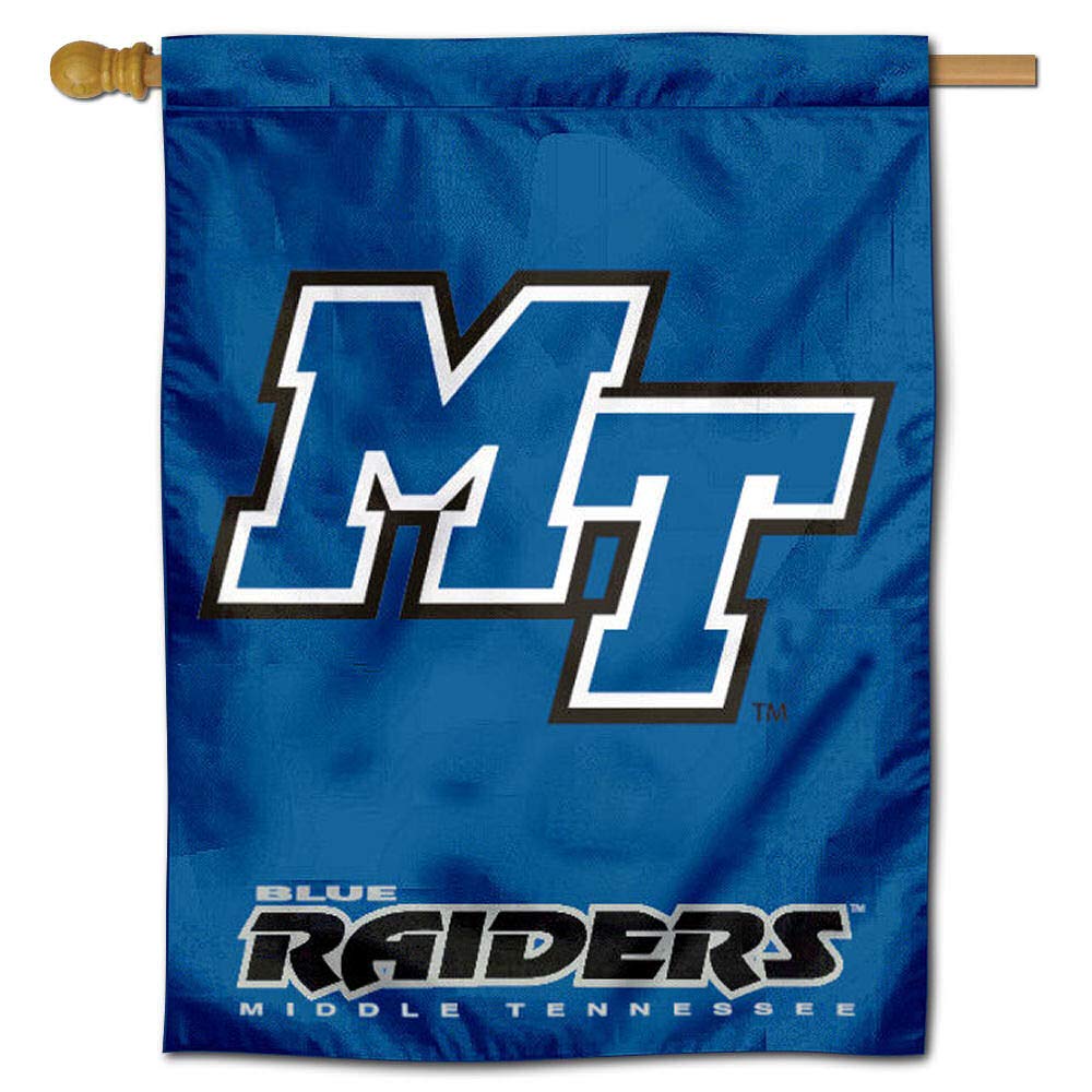 Middle Tennessee Blue Raiders House Flag Banner - College Sports Team Pride Decor for Porch, Yard & Tailgating - Durable Outdoor NCAA Fan Gear