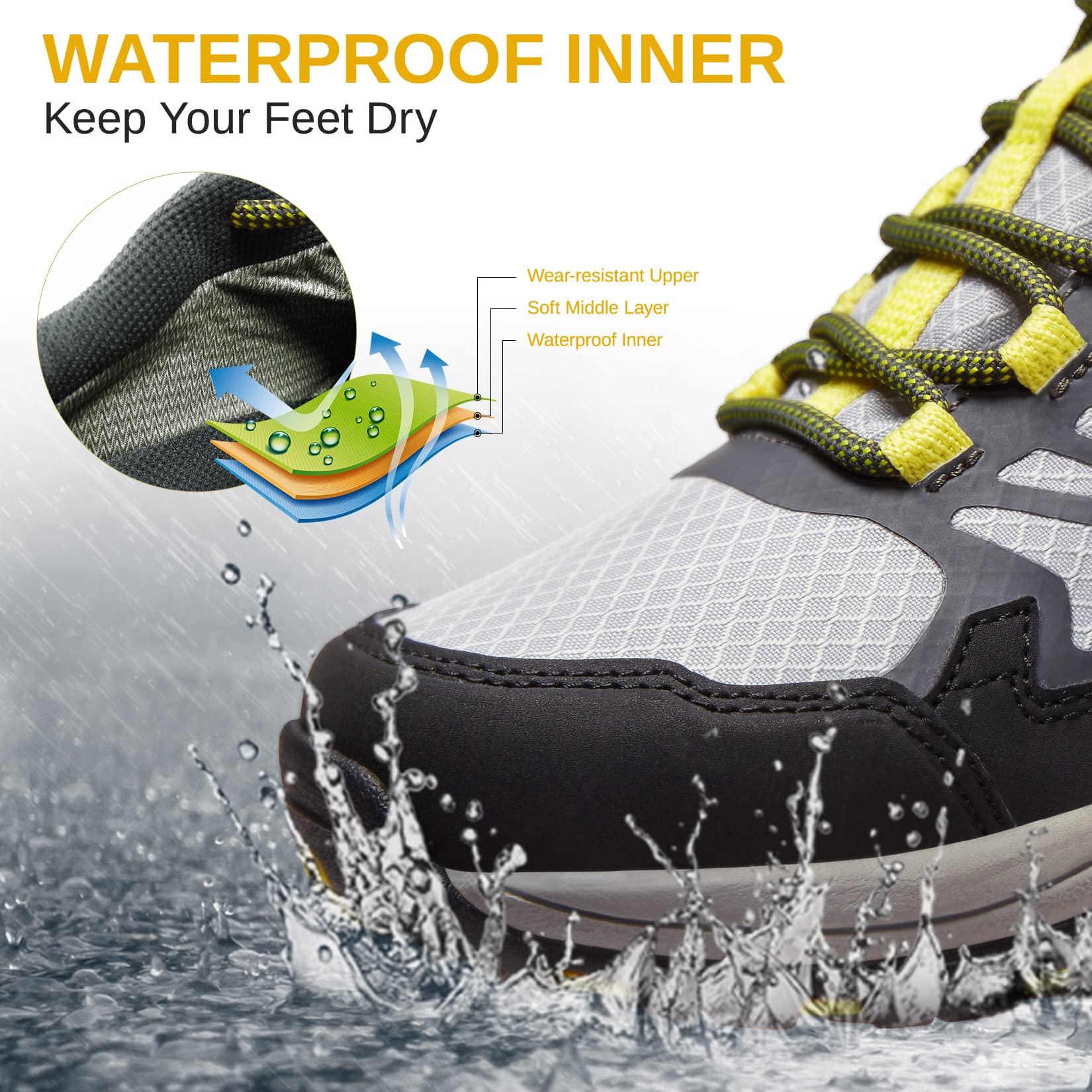 CAMELSPORTS Women's Hiking Shoes - Waterproof Lightweight Trail Running Shoes with Non-Slip Sole & Breathable Design for Trekking, Walking, and Outdoor Adventures - Perfect for Hiking, Camping, and Daily Wear