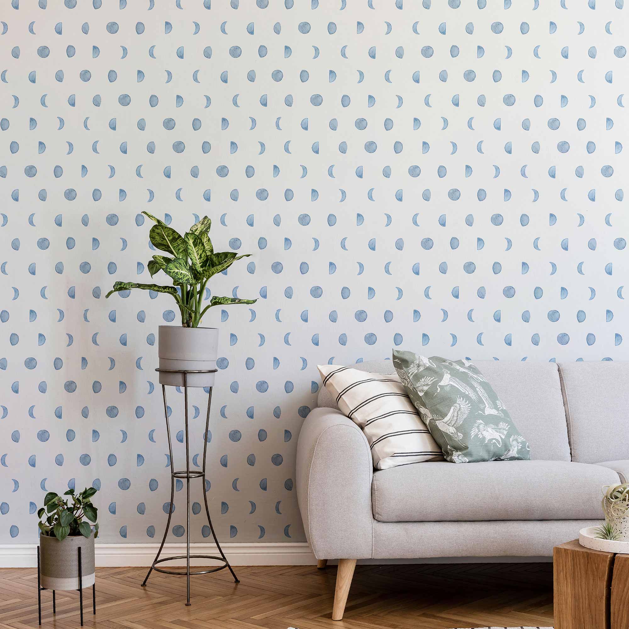 Blue Moon Peel and Stick Removable Wallpaper - Self-Adhesive Wallpaper for Bedroom, Living Room, Nursery - Easy to Install & Remove - Waterproof & Durable - 4886