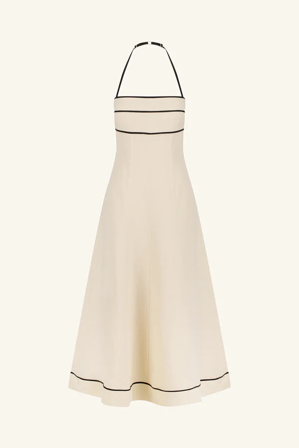 Billie Contrast Panelled Midi Dress for Women | Flattering A-Line Summer Dress | Perfect for Brunch, Weddings & Office Wear