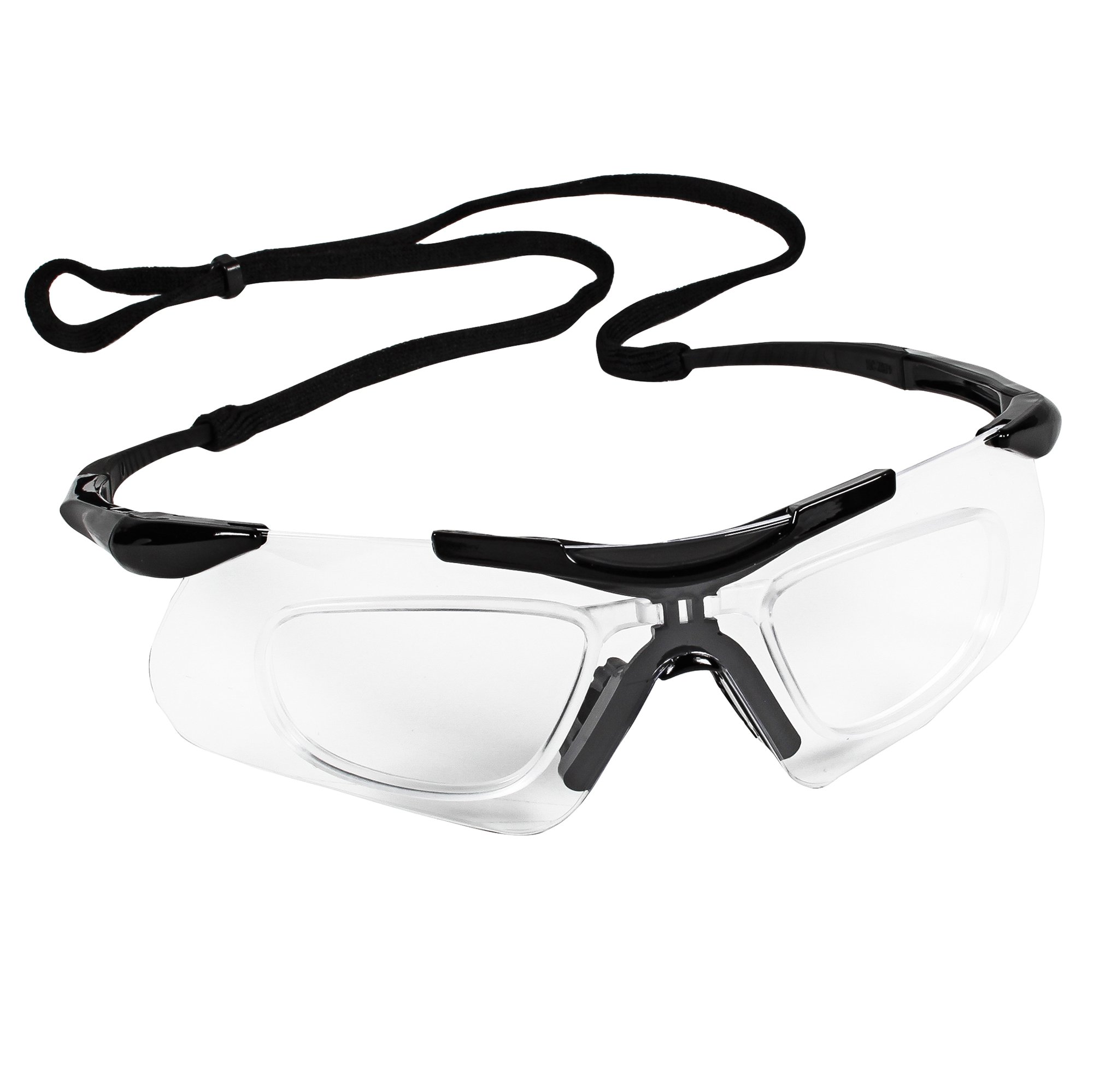 KleenGuard V60 Nemesis Safety Glasses with Rx Inserts (38503) - Clear Anti-Fog Lenses, Black Frame - 12 Pairs/Case - Ideal for Construction, Lab Work & Industrial Safety