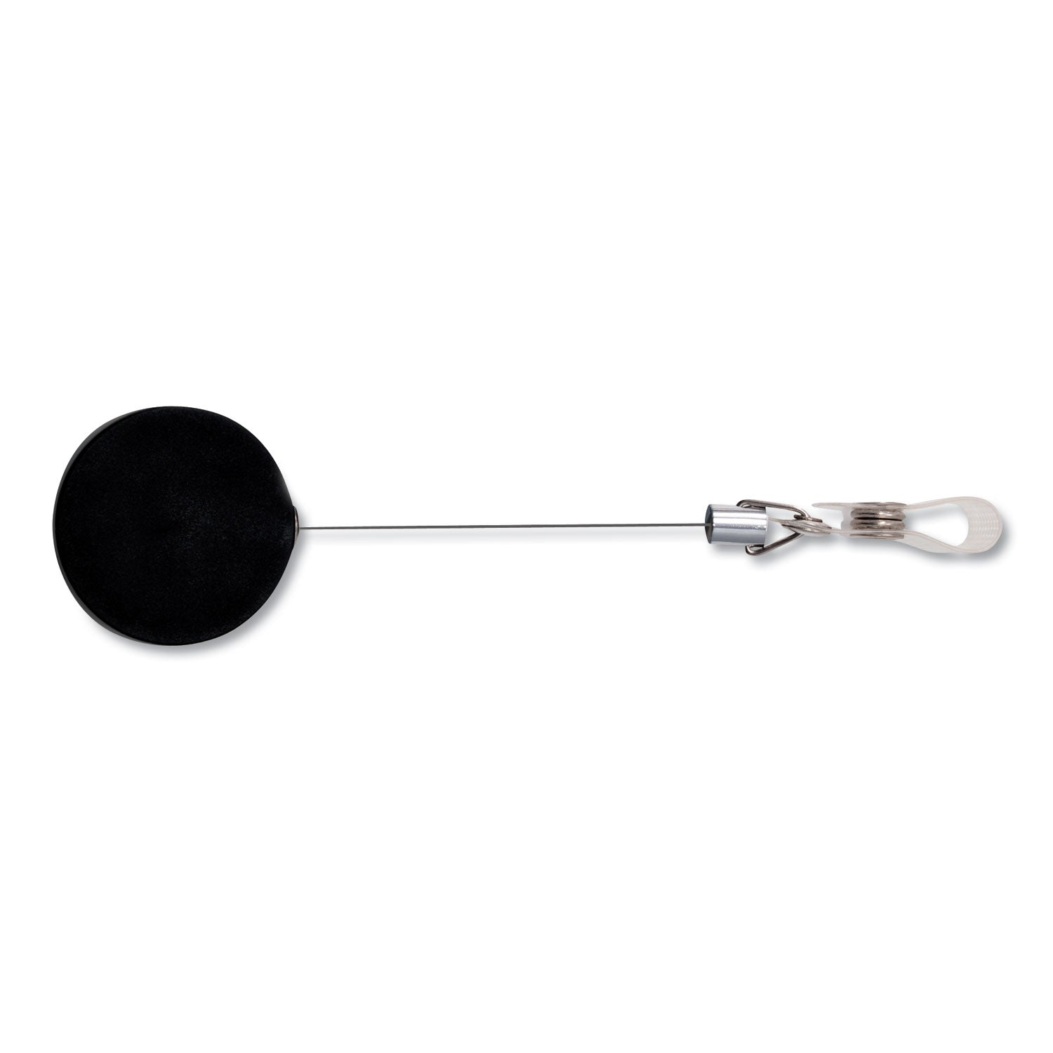 Advantus Premier Heavy Duty Retractable ID Badge Holder Reel with 24 Inch Extension - Black/Silver (12 Pack) - Perfect for Security, Events, and Workplace Identification
