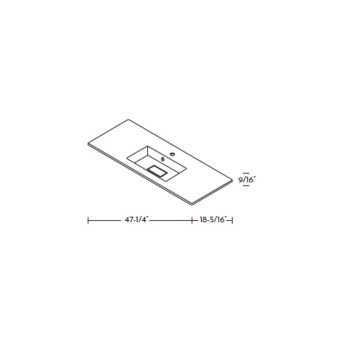 DAX Solid Surface Single Bowl Bathroom Sink - Glossy Finish (BSN 80048 G) - Perfect for Modern Bathroom Vanities & Powder Rooms