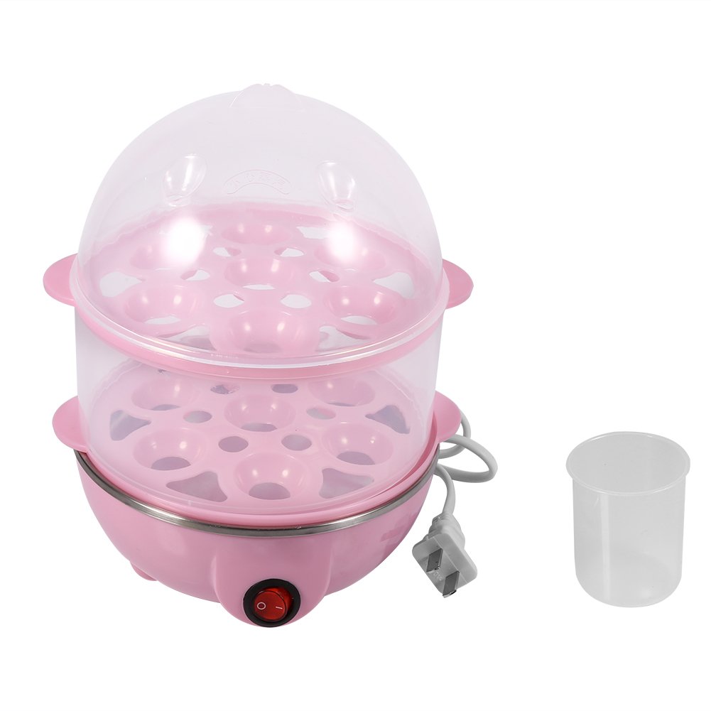 Electric Egg Cooker & Vegetable Steamer - 14 Egg Capacity Rapid Boiler with Double Layer Design (350W) - Perfect for Breakfast Meal Prep, Keto Diet & Healthy Cooking