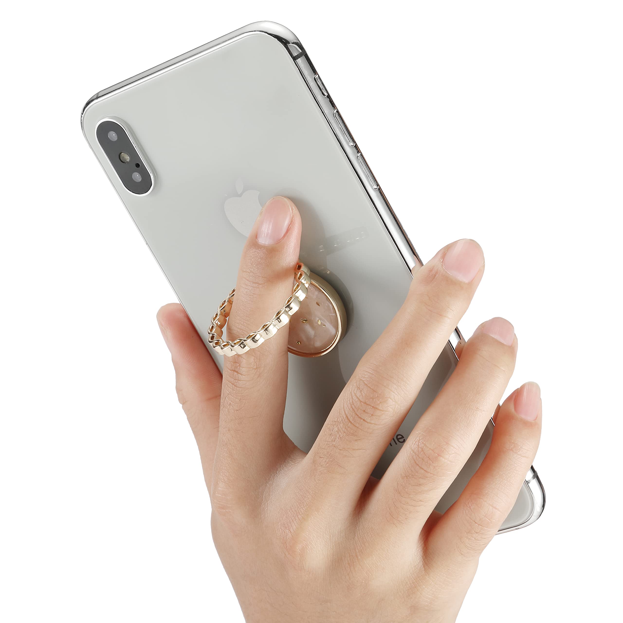LAX Gadgets Cell Phone Ring Holder - Universal Finger Grip & Stand for iPhone & Android - Laurel Gold - Perfect for Hands-Free Viewing & Secure Grip