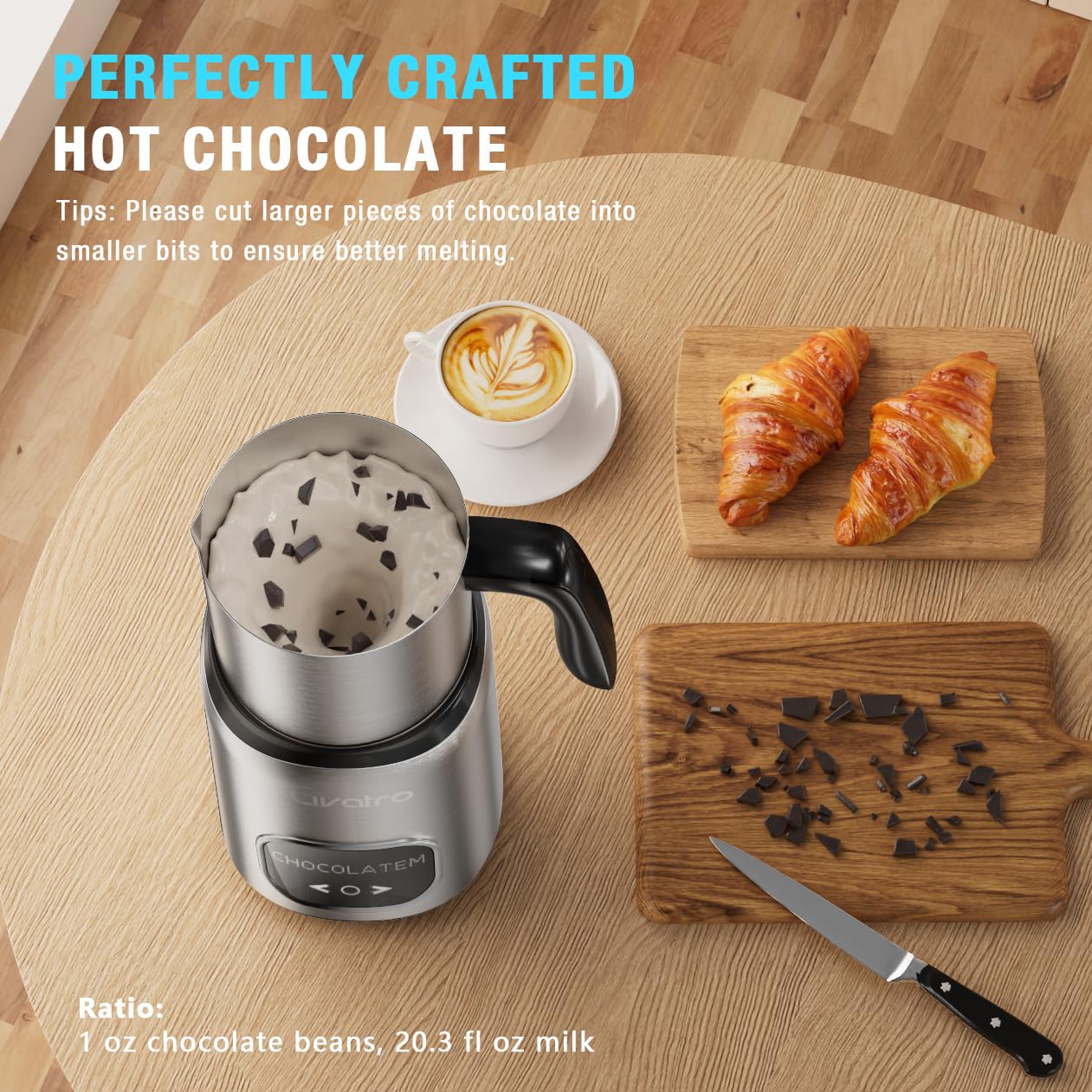 14-in-1 Electric Milk Frother and Steamer with Dual Detachable Cups (21oz & 13.5oz) - IH Fast Heating Milk Warmer for Lattes, Cappuccinos, Hot Chocolate - Smart Memory Function, Dishwasher Safe - Perfect for Home Coffee Bars, Office Use, and Gift Giving