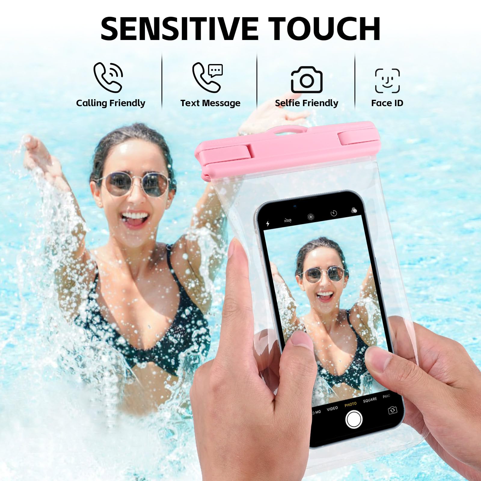 [2 Pack] IPX8 Waterproof Phone Pouch for iPhone 15/14/13 Pro Max & Samsung S24 (Up to 8.3