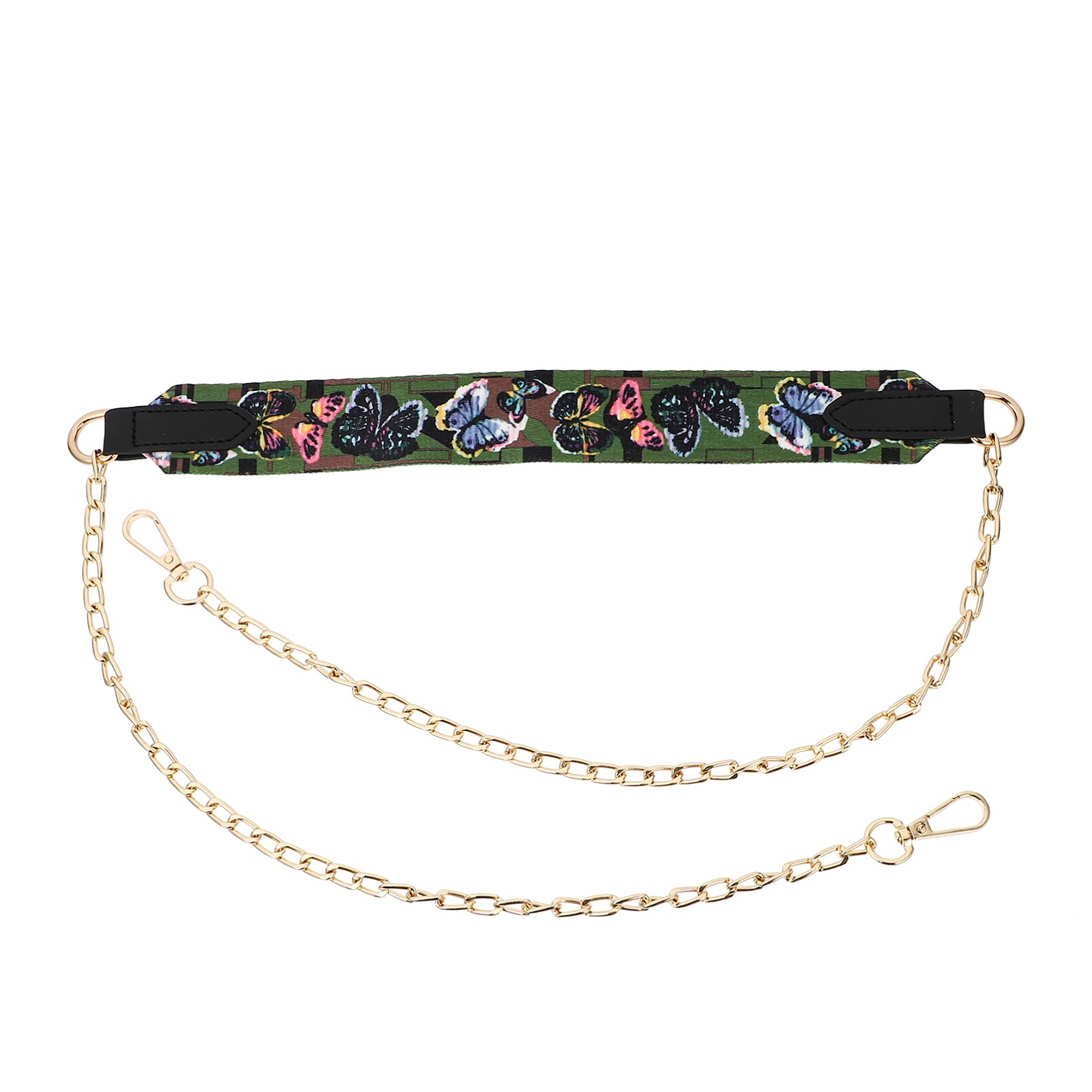 BESTOYARD 2-Pack Metal Crossbody Chain Handbag Straps - Replacement Purse Strap with Butterfly Charm for DIY Bag Making | Perfect for Evening Bags, Clutch Bags & Fashion Accessories