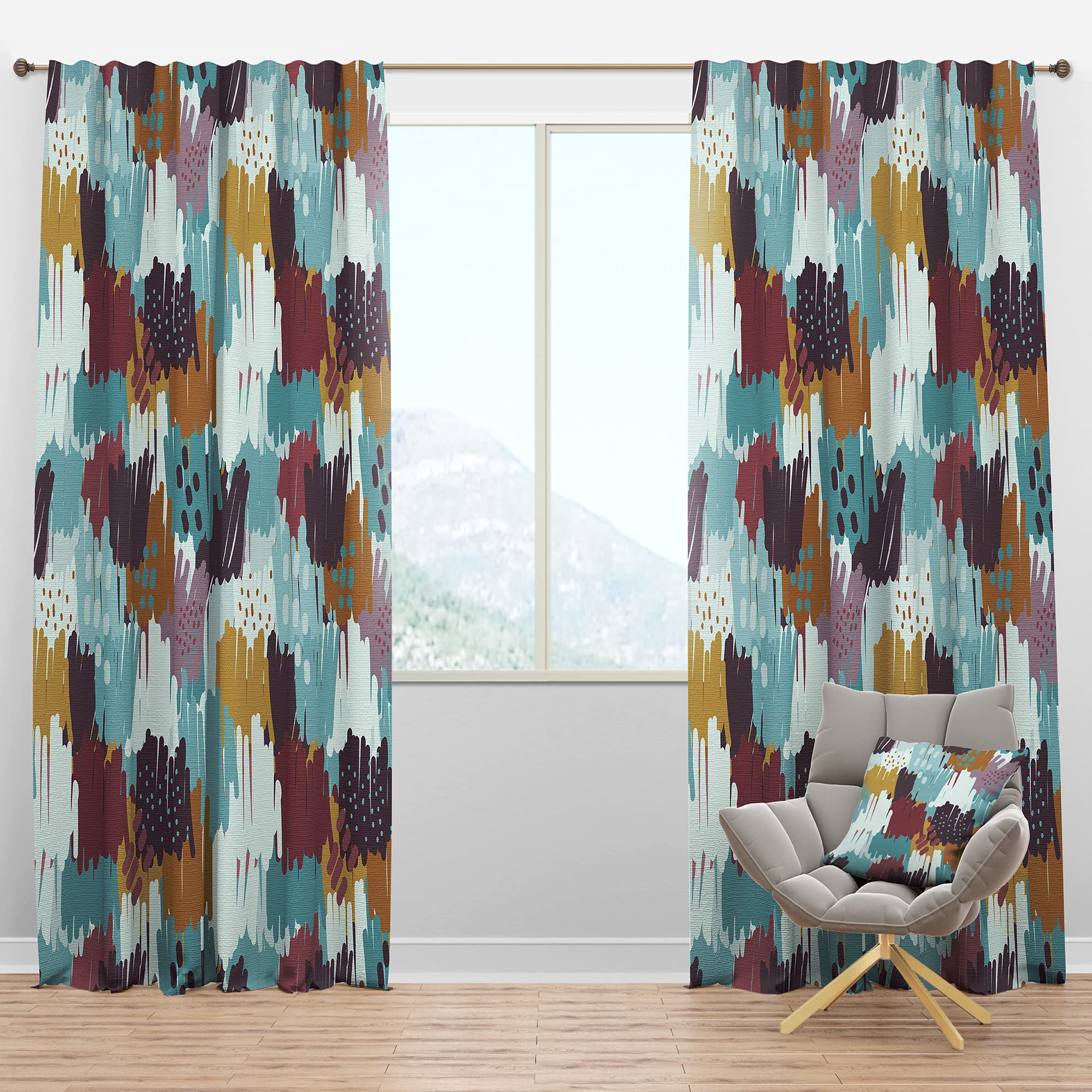 DesignQ Blackout Curtains - Thermal Insulated Single Panel (52x63 inches) - Witch Sketch Texture Pattern for Bedroom & Living Room - Noise Reducing & Energy Saving Window Drapes for Better Sleep & Home Decor