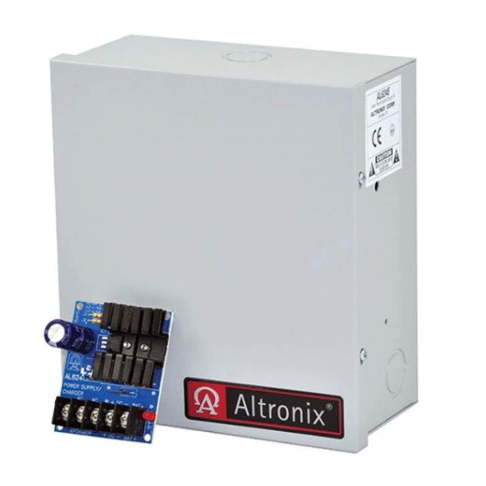 Altronix AL624E Linear Power Supply & Battery Charger - 6V/12V/24V DC Output (1.2A/750mA) - Compact Enclosure (8.5
