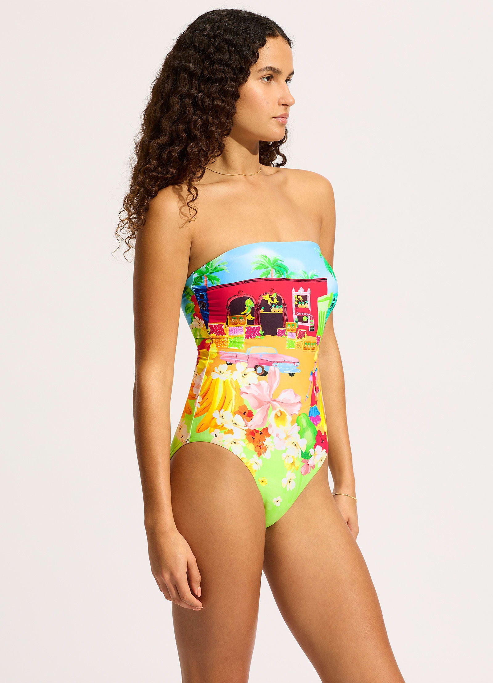 Turquoise Cuba Bandeau One Piece Swimsuit - Stylish & Comfortable for Beach, Pool, and Summer Vacations