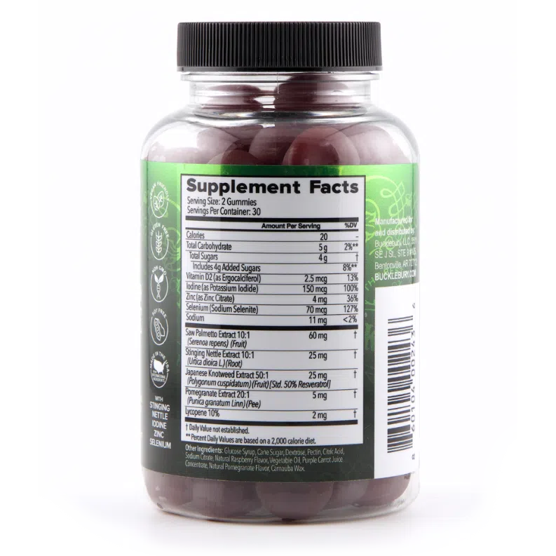 Bucklebury 9-in-1 Saw Palmetto Prostate Support Gummies for Men - Natural Prostate Health Supplement with Vitamins & Herbs - Supports Urinary Flow & Vitality - Perfect for Daily Wellness Routine