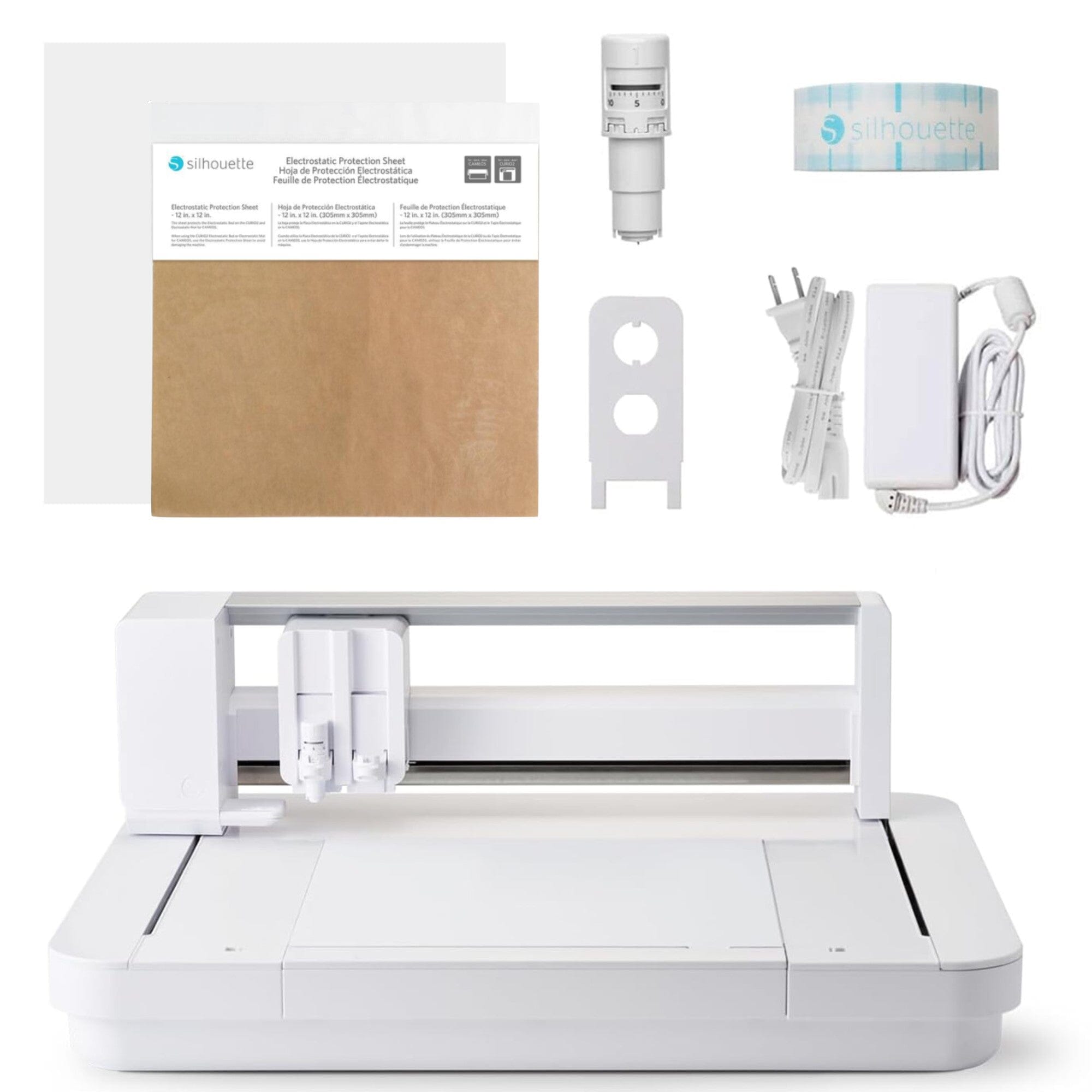 Silhouette Curio 2 Electronic Cutting Machine with Flatbed Cutter Base Bundle - Perfect for DIY Crafts, Vinyl Cutting, and Home Decor Projects