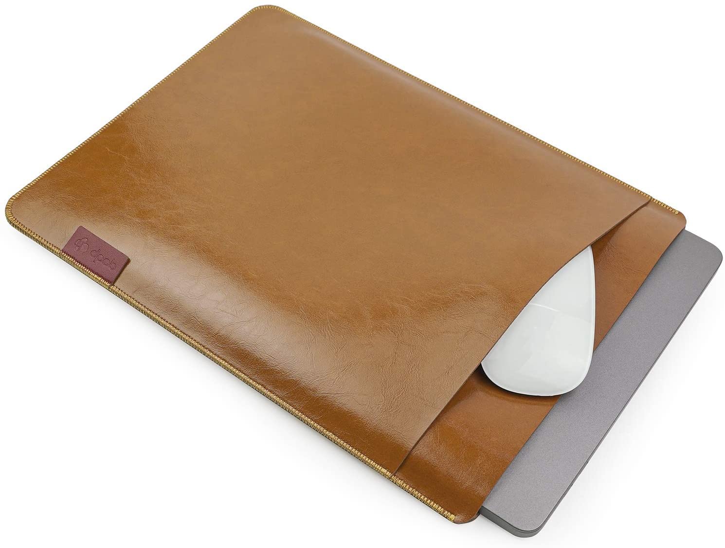 Premium Microfiber Leather MacBook Air 13 Case - Slim Protective Sleeve for MacBook Air 13/Pro 13 inch (Fits Retina Display & Older Models) - Brown Laptop Bag for Work, Travel & School