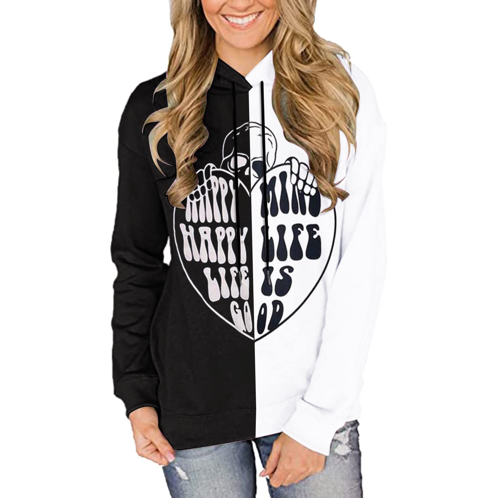 Women's Knitted Colorblock Patchwork Printed Long Sleeve Loose Punk Pullover Sweatshirt | Thin Comfortable Jacket Top for Casual Wear, Street Style & Fall Layering