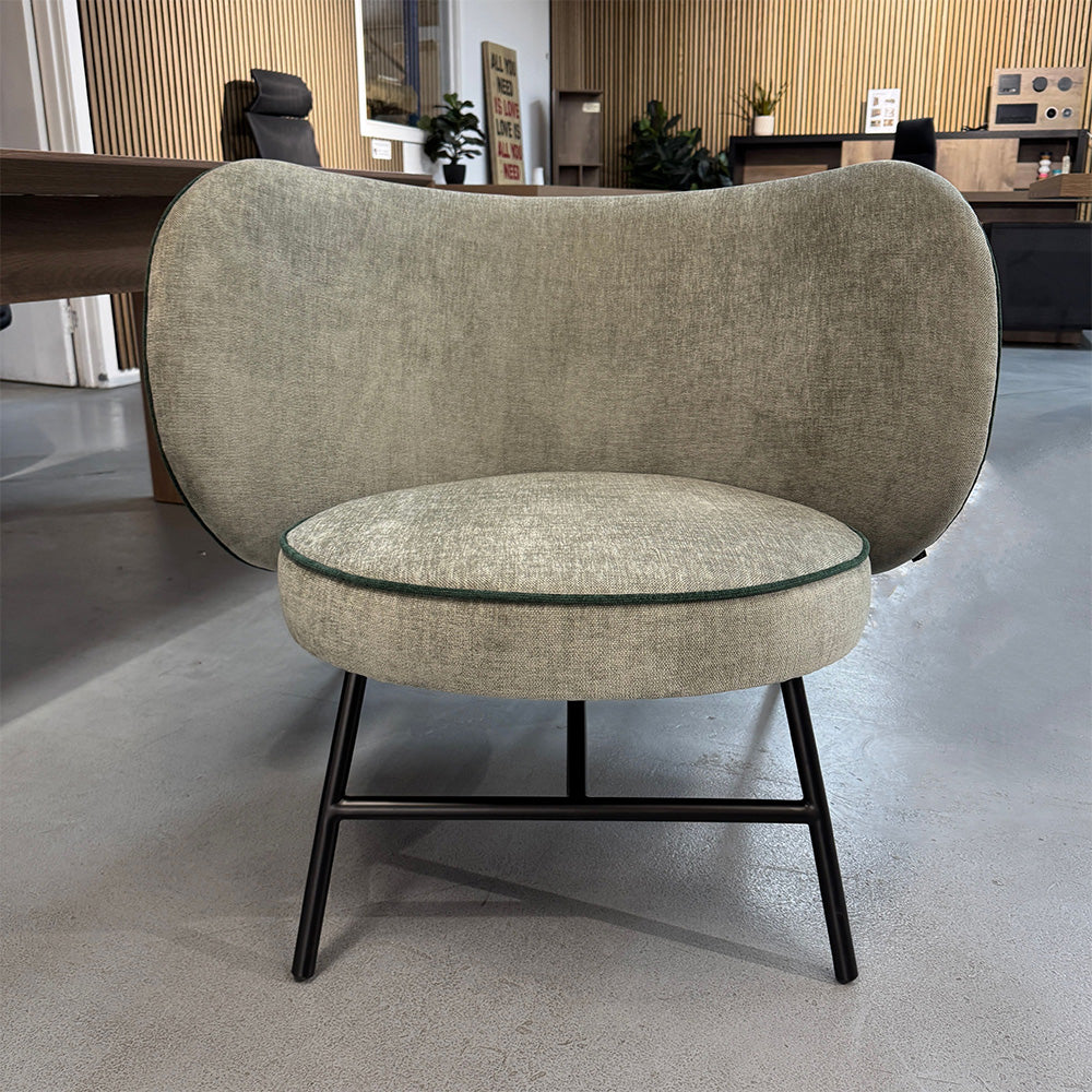 AVENIR Modern Lounge Chair - Grey & Green Upholstered Accent Chair for Living Room, Bedroom, or Office - Comfortable Reading Chair with Ergonomic Design