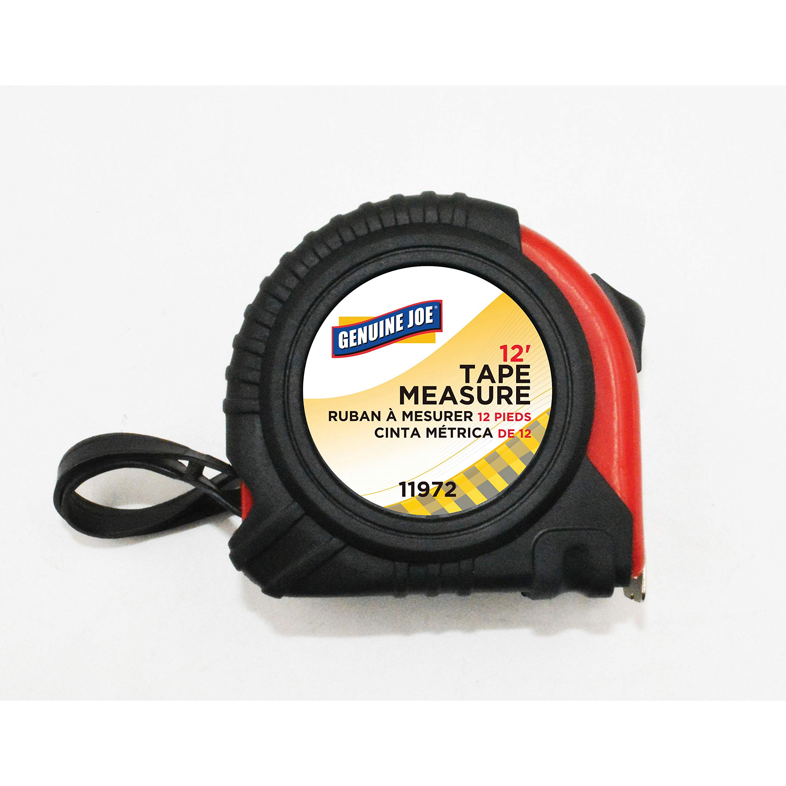 Genuine Joe 25-Foot Tape Measure (11972) - Heavy Duty Retractable Measuring Tool for Construction, DIY Projects, and Home Improvement