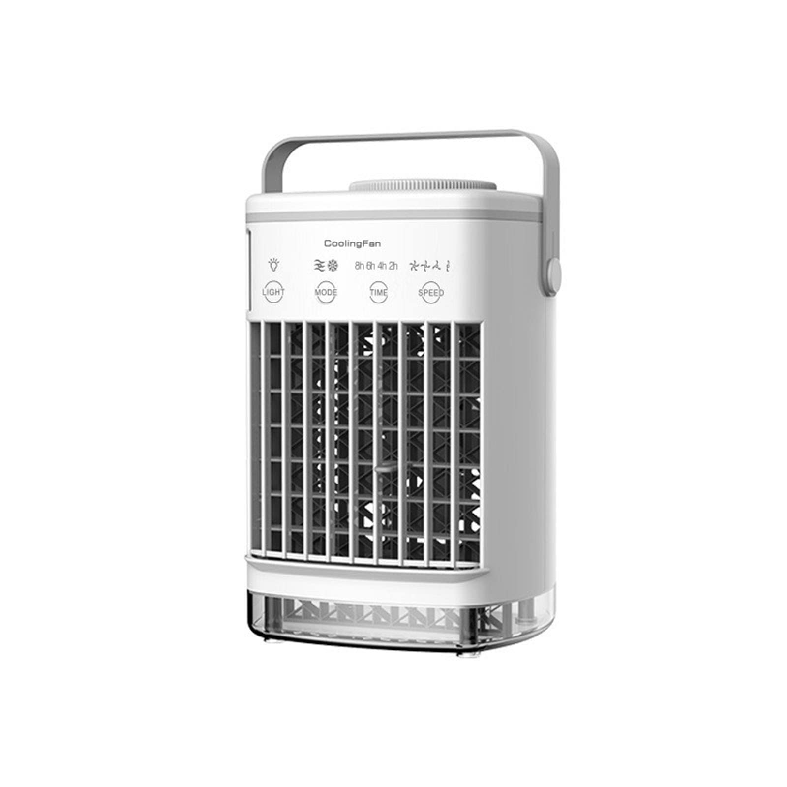 Portable USB Mini Air Conditioner - 4 Speed Personal Cooling Fan with LED Light for Home, Office, Bedroom | Compact & Energy Efficient Cooling Solution for Small Spaces, Desks, and Nightstands