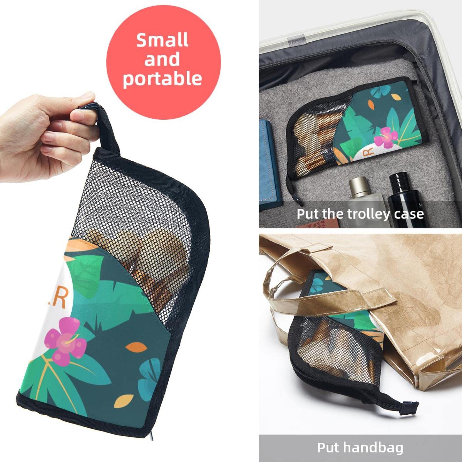 12-Piece Makeup Brush Set with Tropical Leaf Design Organizer Bag - Portable Travel Cosmetic Brush Holder for Professional & Home Makeup Application