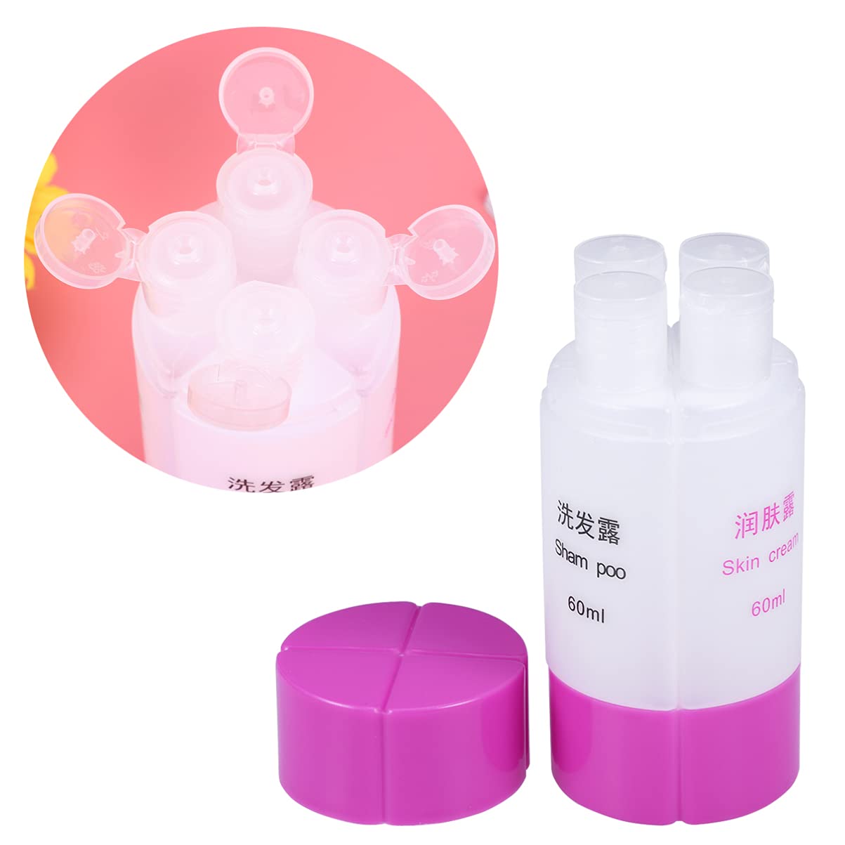 Uonlytech 1pc Leakproof Travel Bottle Set - Bar Soap Container, Liquid Dispenser & Lotion Bottle (Purple) | Perfect for Toiletries, Shampoo & Makeup | Compact for Air Travel, Camping & Gym