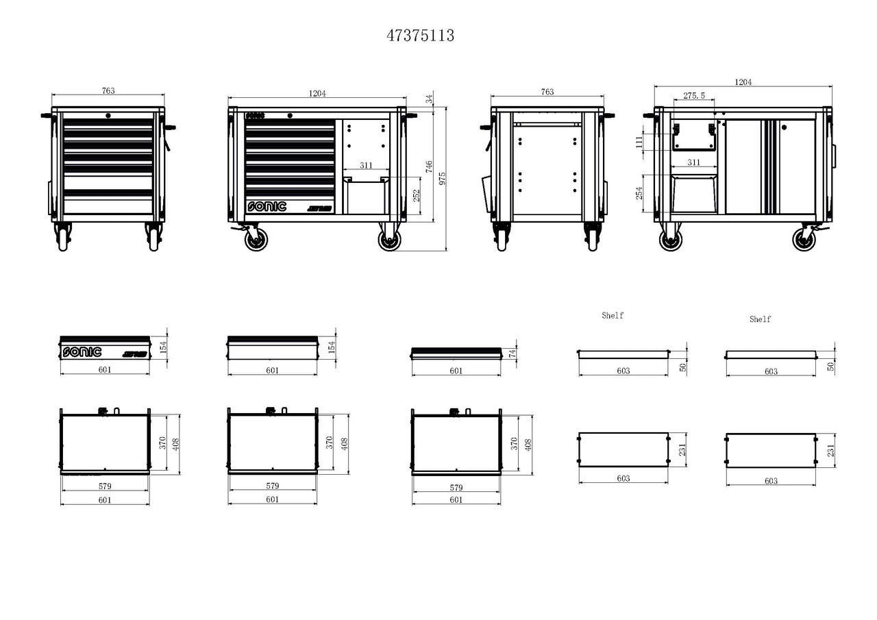 NEXT S13 13-Drawer Tool Box - Heavy Duty Steel Tool Chest for Garage, Workshop & Home Organization