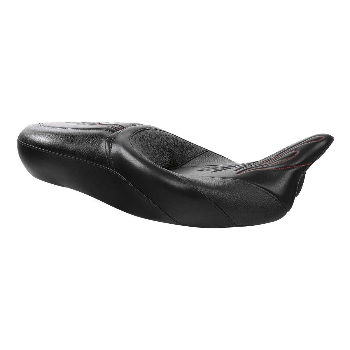 Harley Touring Seat - C.C. Rider 2-Up One-Piece Driver & Passenger Seat for Road King, Street Glide, Road Glide, Electra Glide (2009-2023 Models) | Comfortable Long-Distance Riding & Cruising Accessory
