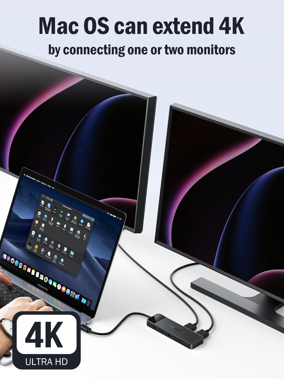 LEMORELE™ TC94 10-in-1 USB C Docking Station with Triple Display Support - Perfect for Home Office, Gaming & Multi-Tasking Workspace Setup