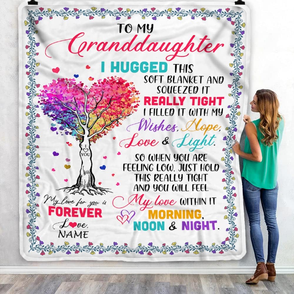 Custom Fleece Blanket for Granddaughter - Soft & Personalized Gift from Grandma, Nana, Mimi or Grandpa - 30x40 Inch Baby Blanket - Birthday, Thanksgiving & Christmas Present - Perfect for Cuddling, Nursery Decor & Special Occasions