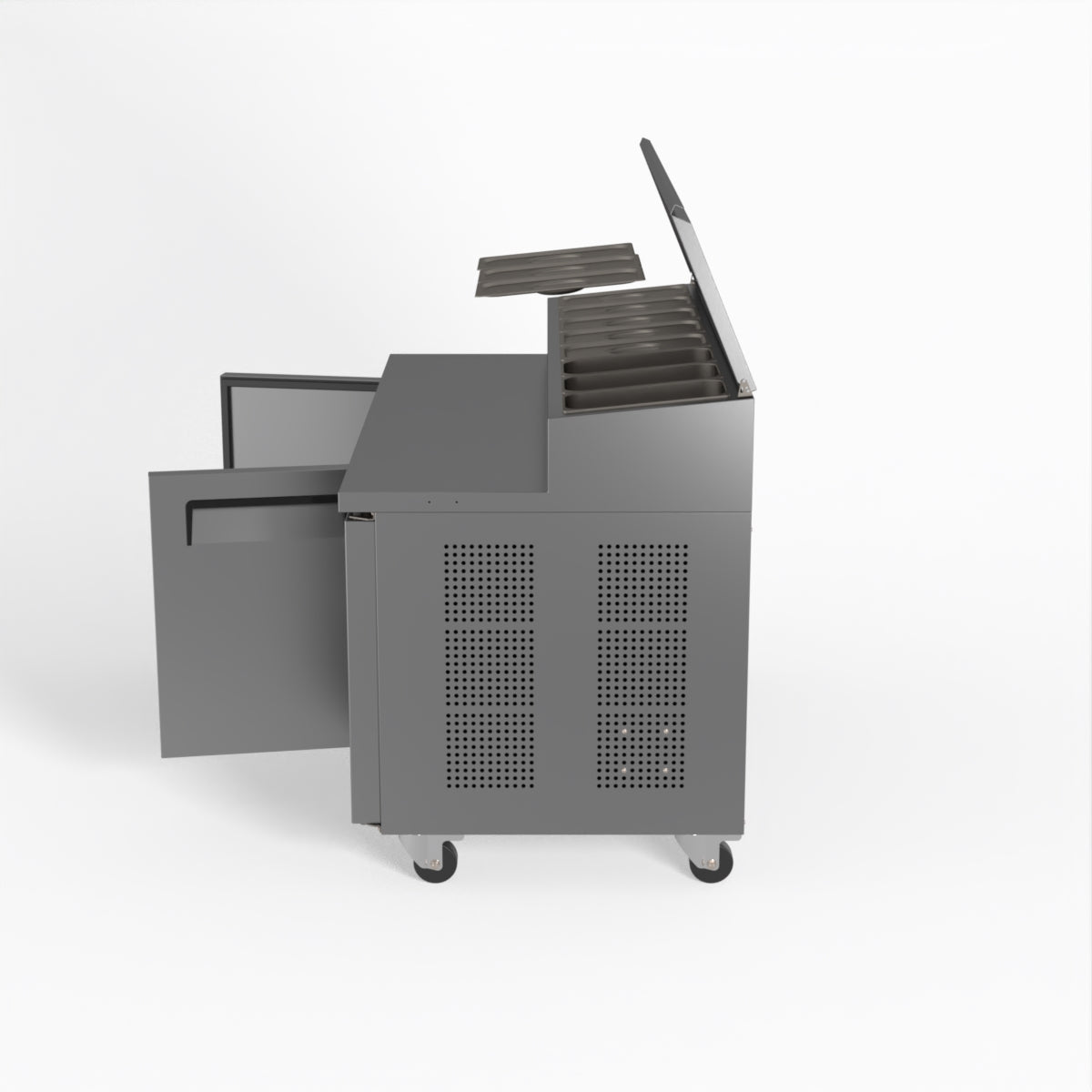 AG 2 Door Saladette Refrigerator with 8 x 1/3 GN Trays - Commercial Kitchen & Restaurant Use