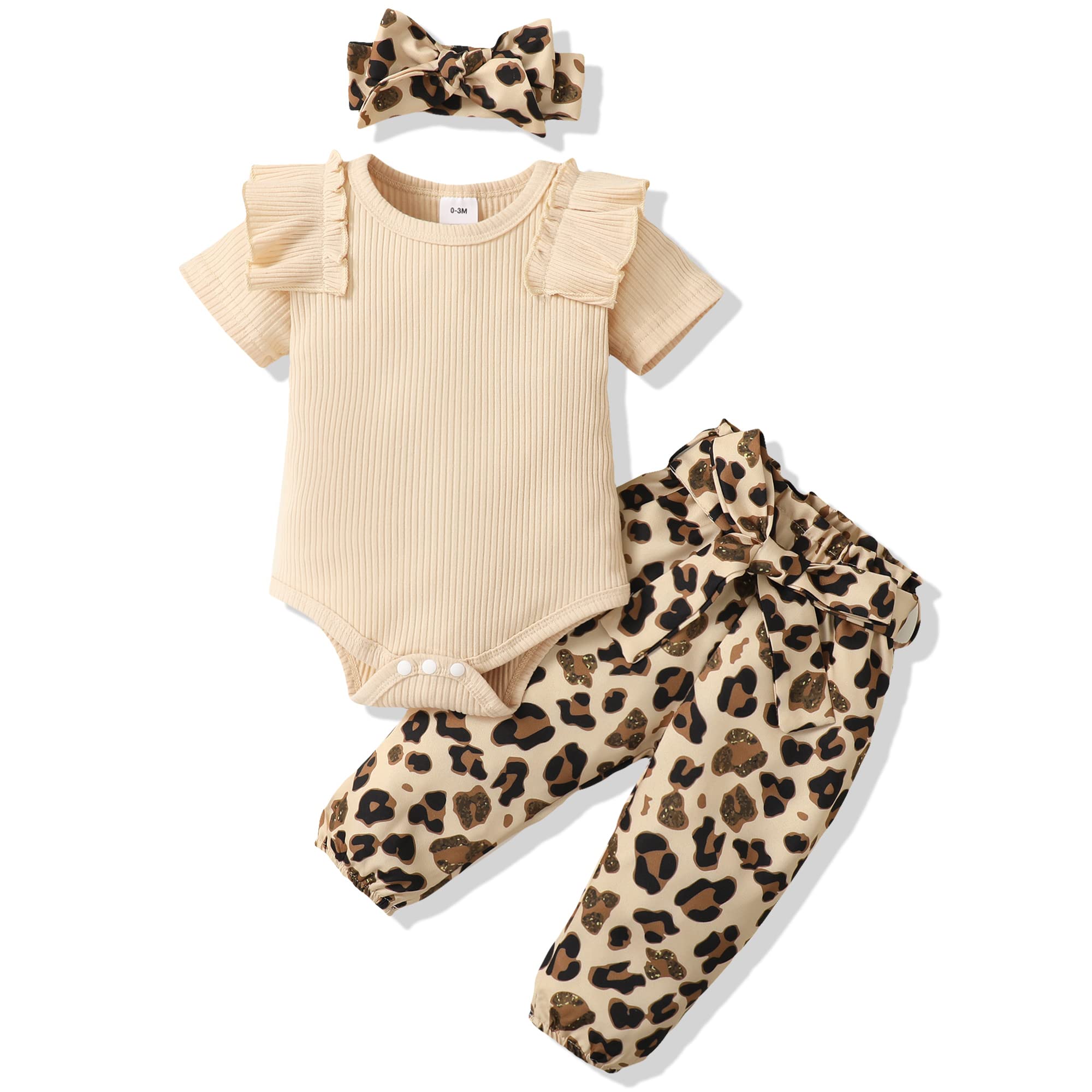 Renotemy Newborn Baby Girl Clothes - Summer Romper & Pants Outfit Set | Cute Toddler Girl Clothing Gift | Perfect for Playdates, Photoshoots & Special Occasions