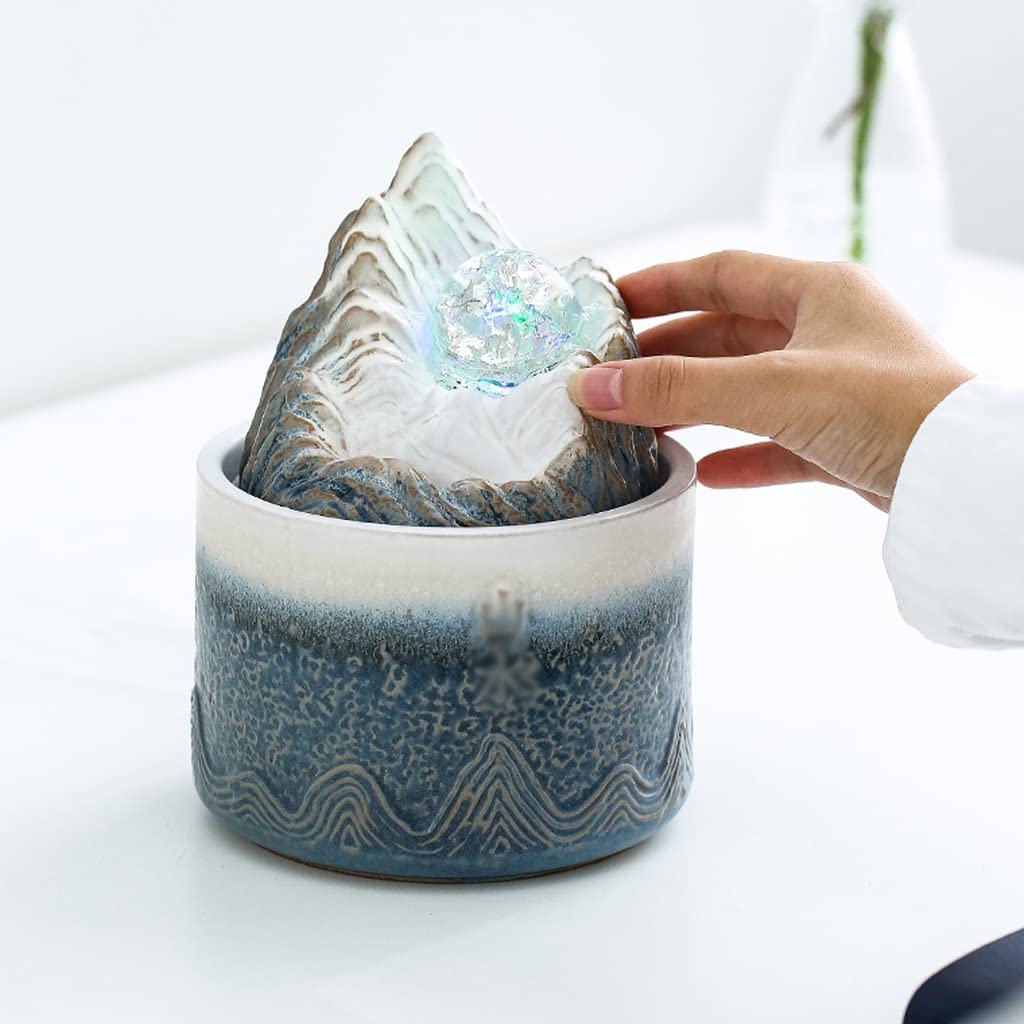 Desktop Fountain - Small Relaxing Tabletop Waterfall Feature for Office & Home Decor | Indoor Zen Fountain with Soothing Water Sounds for Stress Relief & Meditation