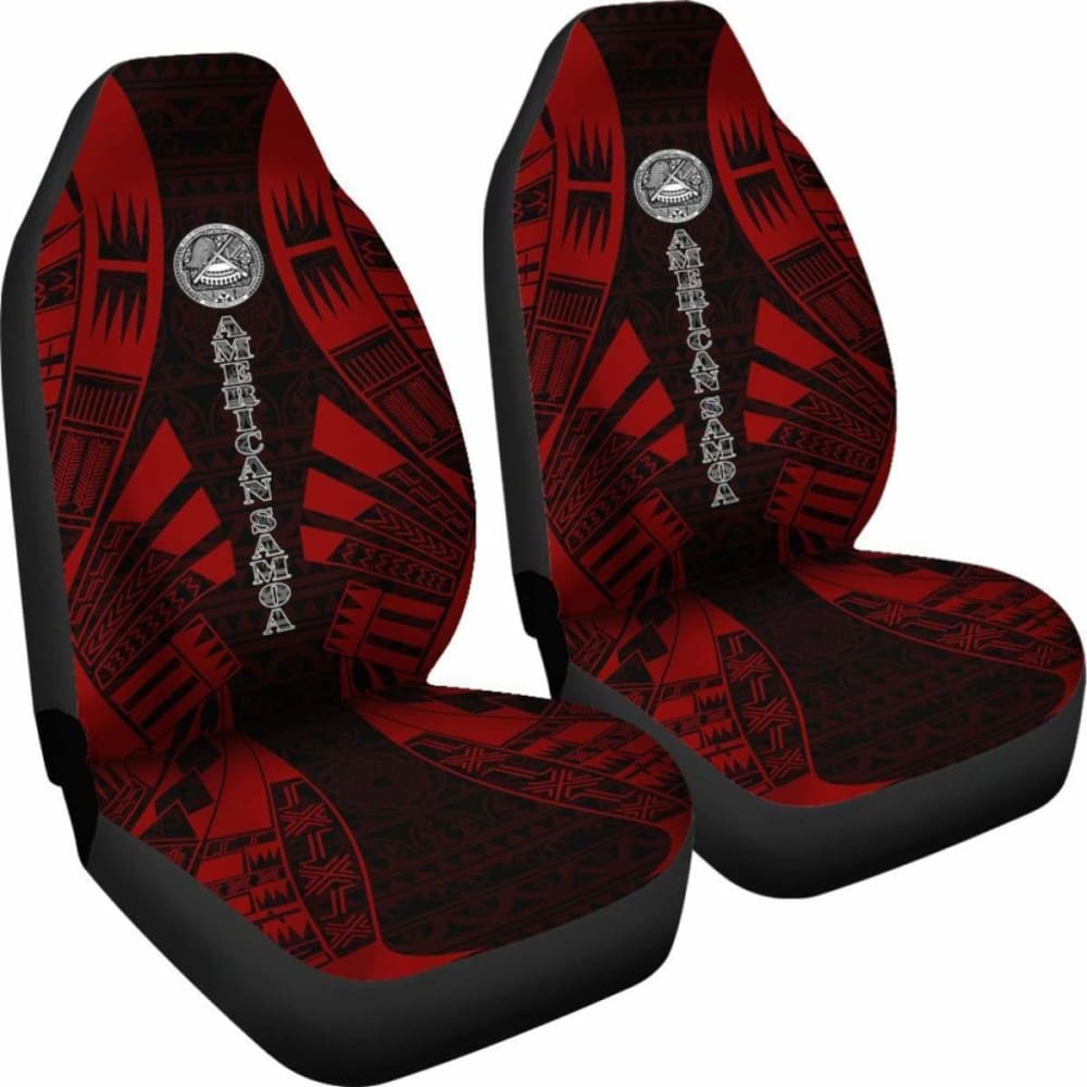 Premium American Samoa Car Seat Covers - Polynesian Tattoo Design in Vibrant Red (9 174914) | Durable Protection for Cars, Trucks & SUVs | Perfect for Travel, Commuting & Island-Themed Decor