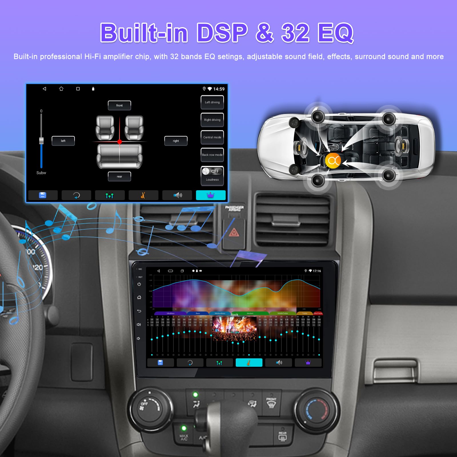 2007-2011 Honda CRV Car Stereo with Apple CarPlay & Android Auto - 9