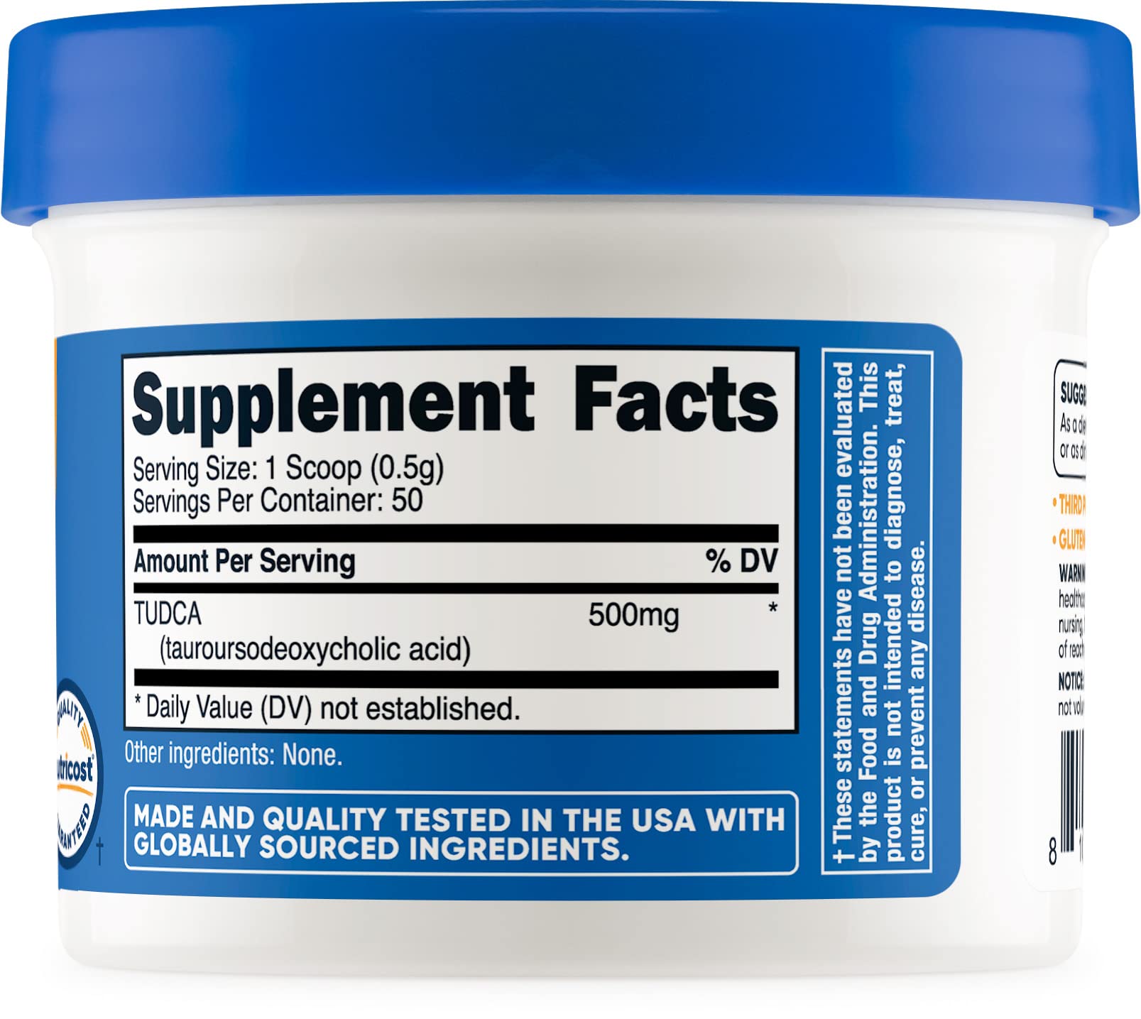 Nutricost TUDCA Powder 25g (Tauroursodeoxycholic Acid) - Gluten Free, Non-GMO Supplement for Liver Support & Digestive Health - Perfect for Detox & Wellness Routines