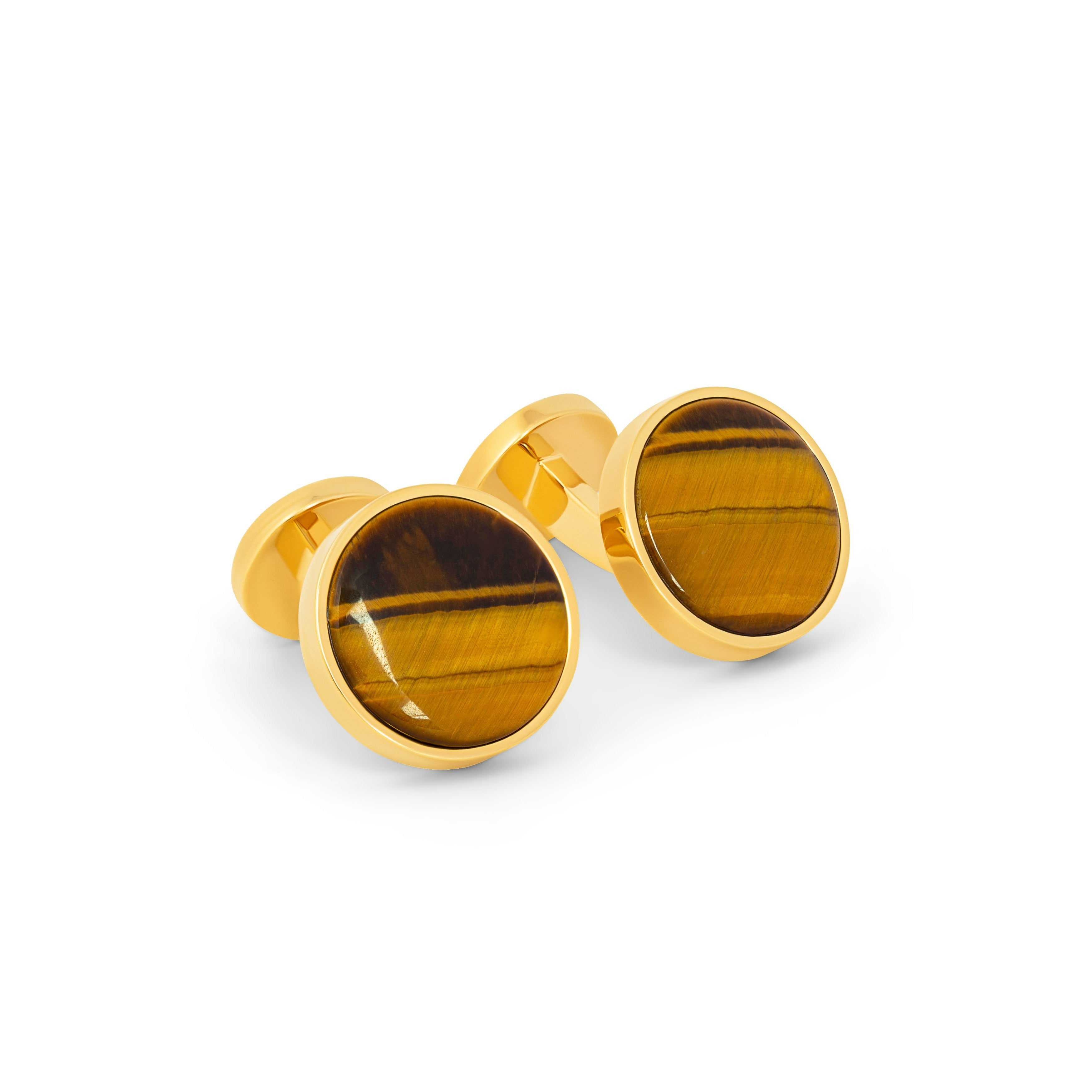 Premium Tigers Eye and Agate Reversible Cufflinks for Men - Elegant Dress Shirt Accessories for Weddings, Business Meetings & Formal Events