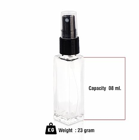 6-Pack 8ml Refillable Clear Glass Perfume Bottles with Spray Pump - Travel Essential for Perfume, Aromatherapy Oils & Fragrant Water Blends | Perfect for DIY, Gifts & On-the-Go Use