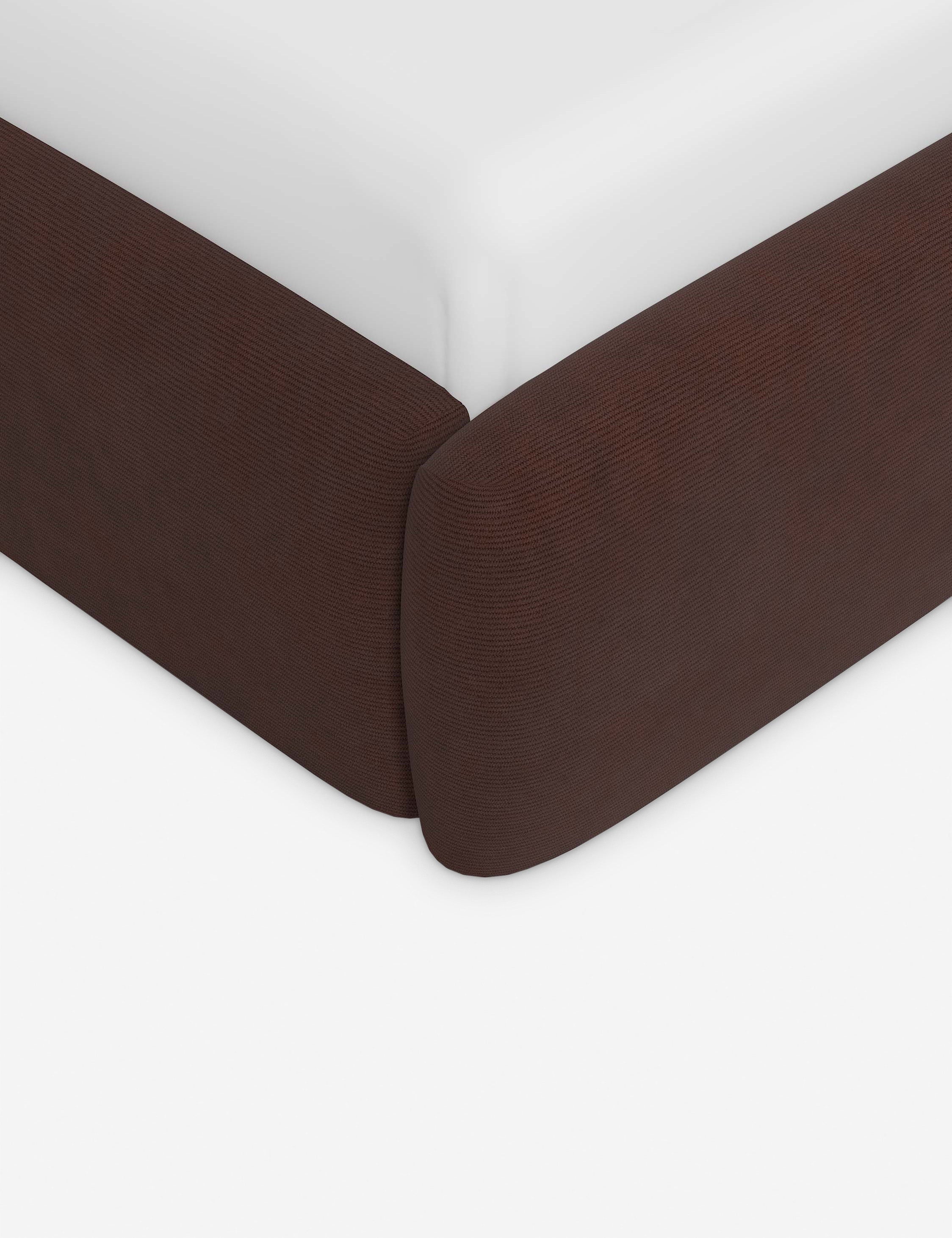 Sarah Sherman Samuel Gladys Extended Headboard Platform Bed - Modern Upholstered Queen Size Bed Frame with Wooden Legs for Bedroom Decor