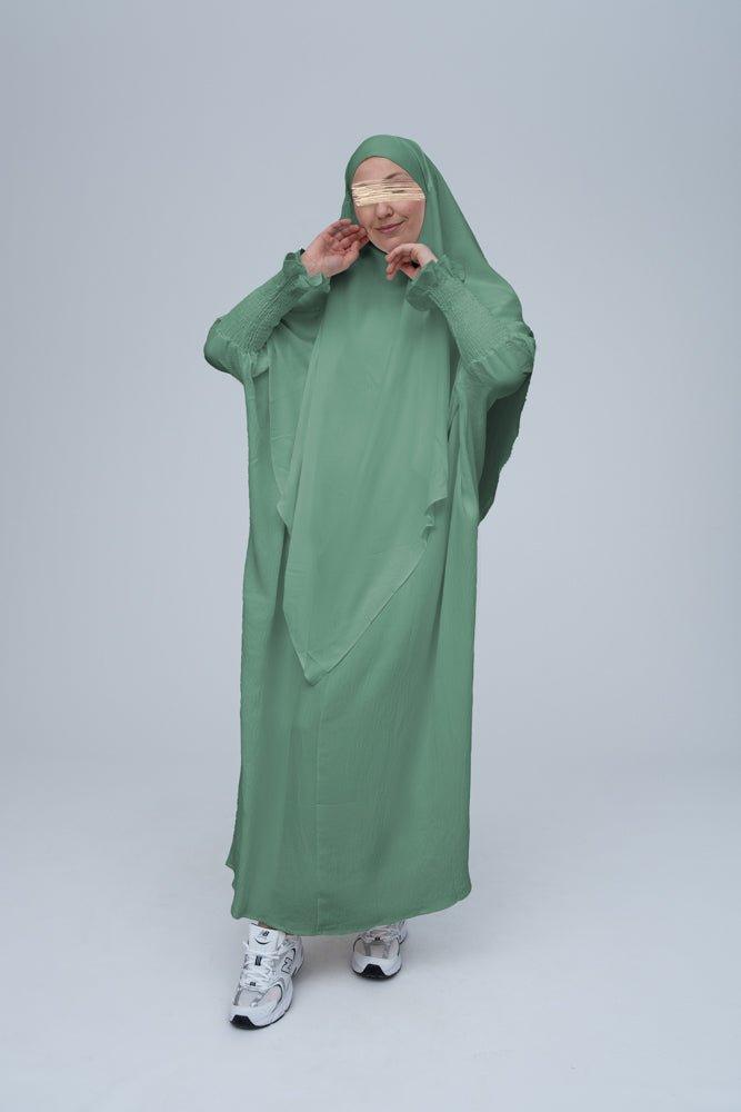 Elegant Mint Green Prayer Gown for Women - Lightweight & Breathable Islamic Prayer Dress for Umrah, Hajj, or Daily Salah - Perfect for Mosque Worship & Religious Ceremonies