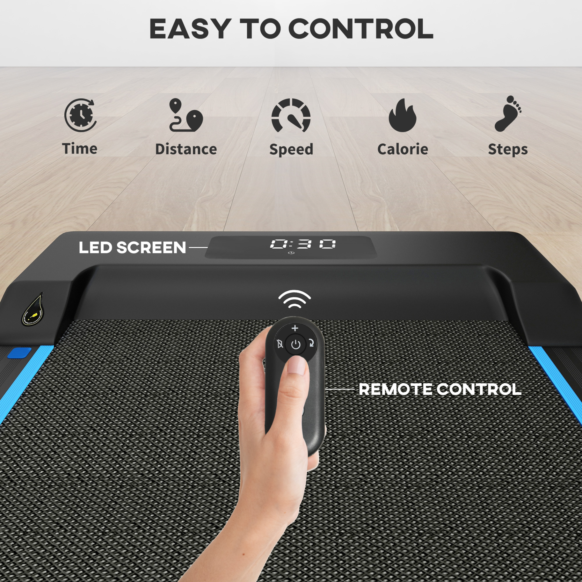 SPORTNOW 2.5HP Folding Treadmill with Remote Control - 1-6km/h Adjustable Speed, LED Display - Compact Walking Pad for Home Gym, Office & Small Spaces - Orange (Ideal for Walking Workouts, Under Desk Exercise & Indoor Fitness)