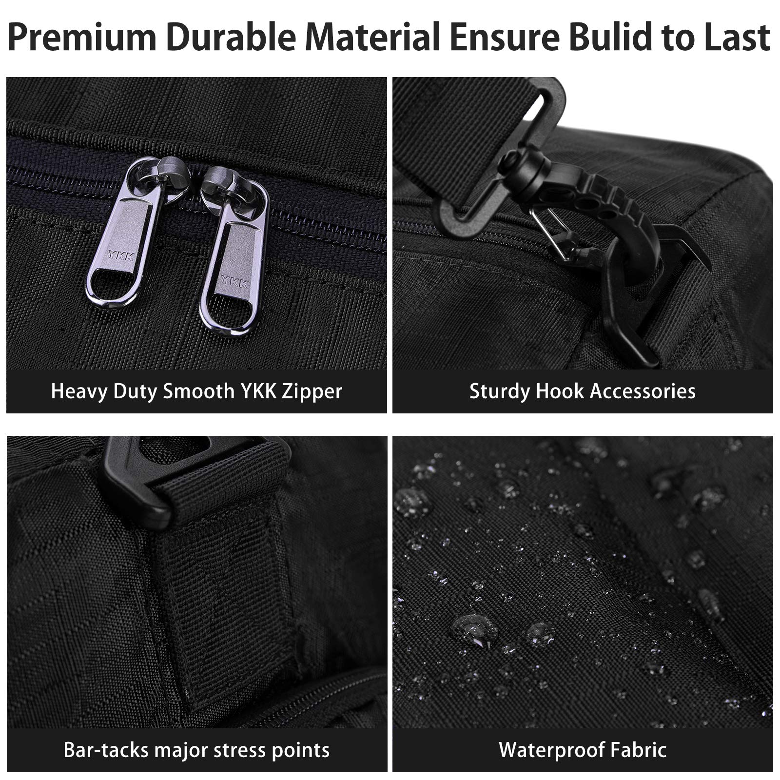 65L Waterproof Foldable Duffle Bag for Travel - Carry On Weekender Overnight Bag with Shoe Compartment for Men & Women | Perfect for Gym, Weekend Trips & Airplane Carry On (Black)